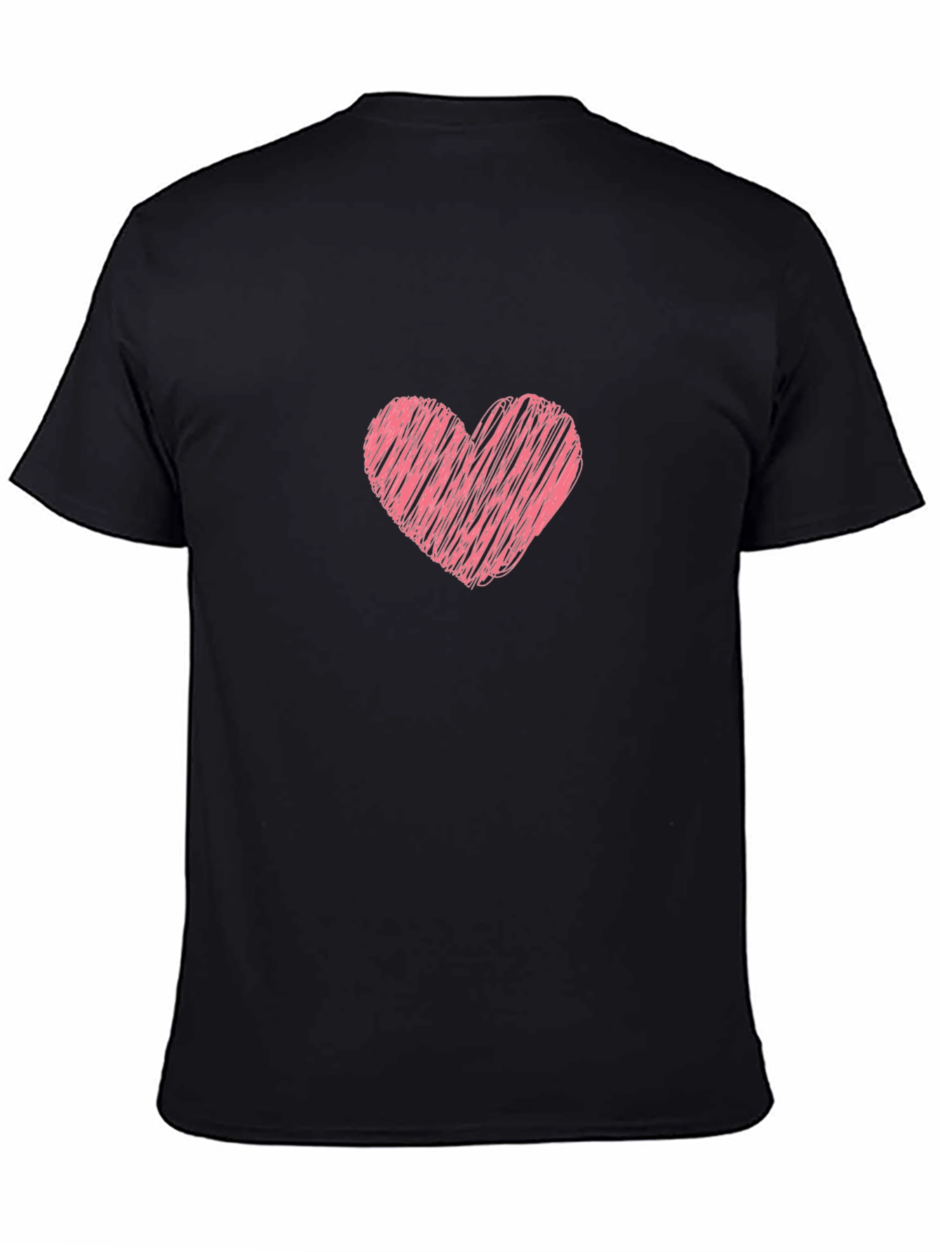 Heart Scribble Graphic Black T-Shirt