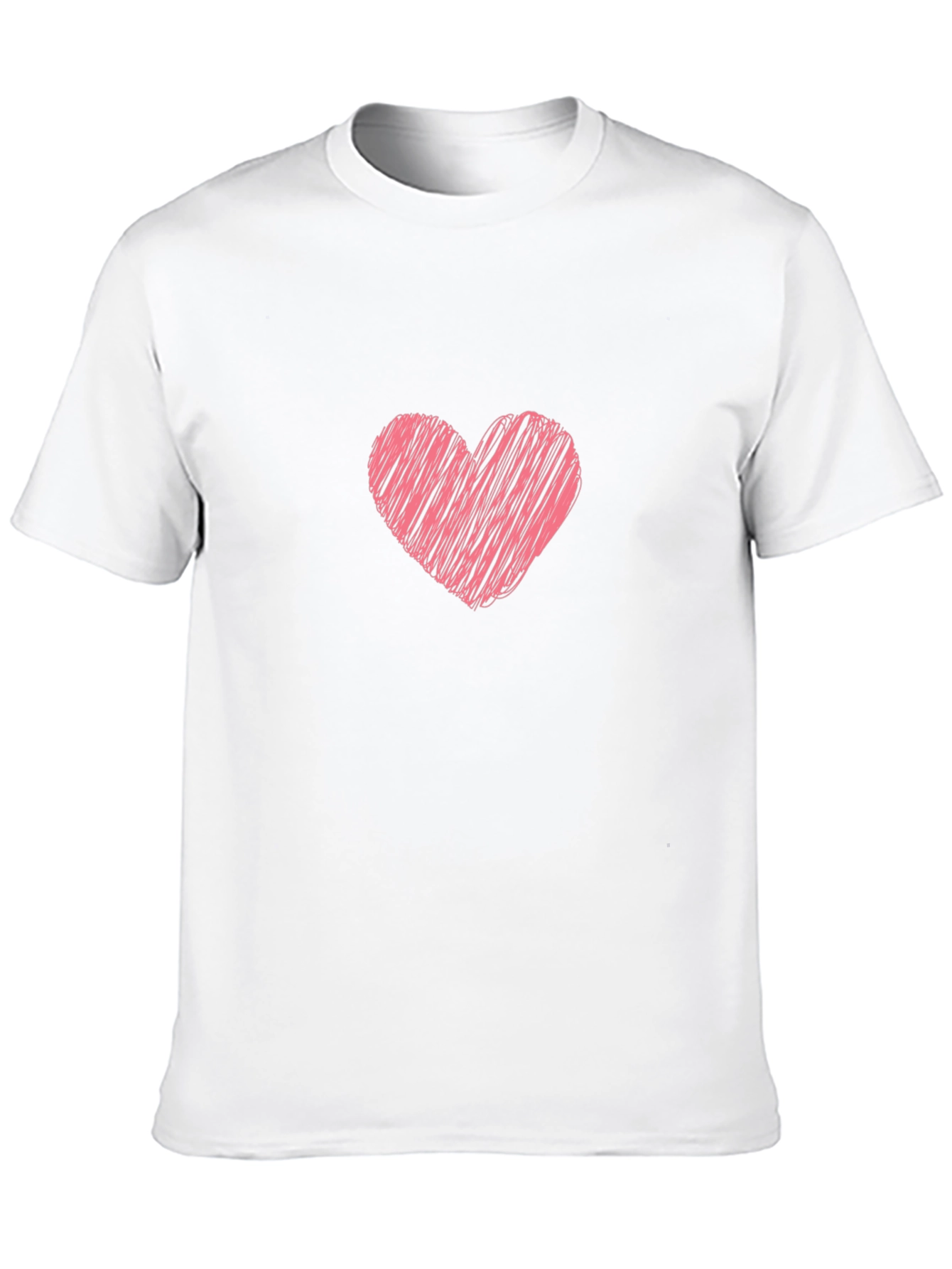Heart Scribble Graphic Black T-Shirt