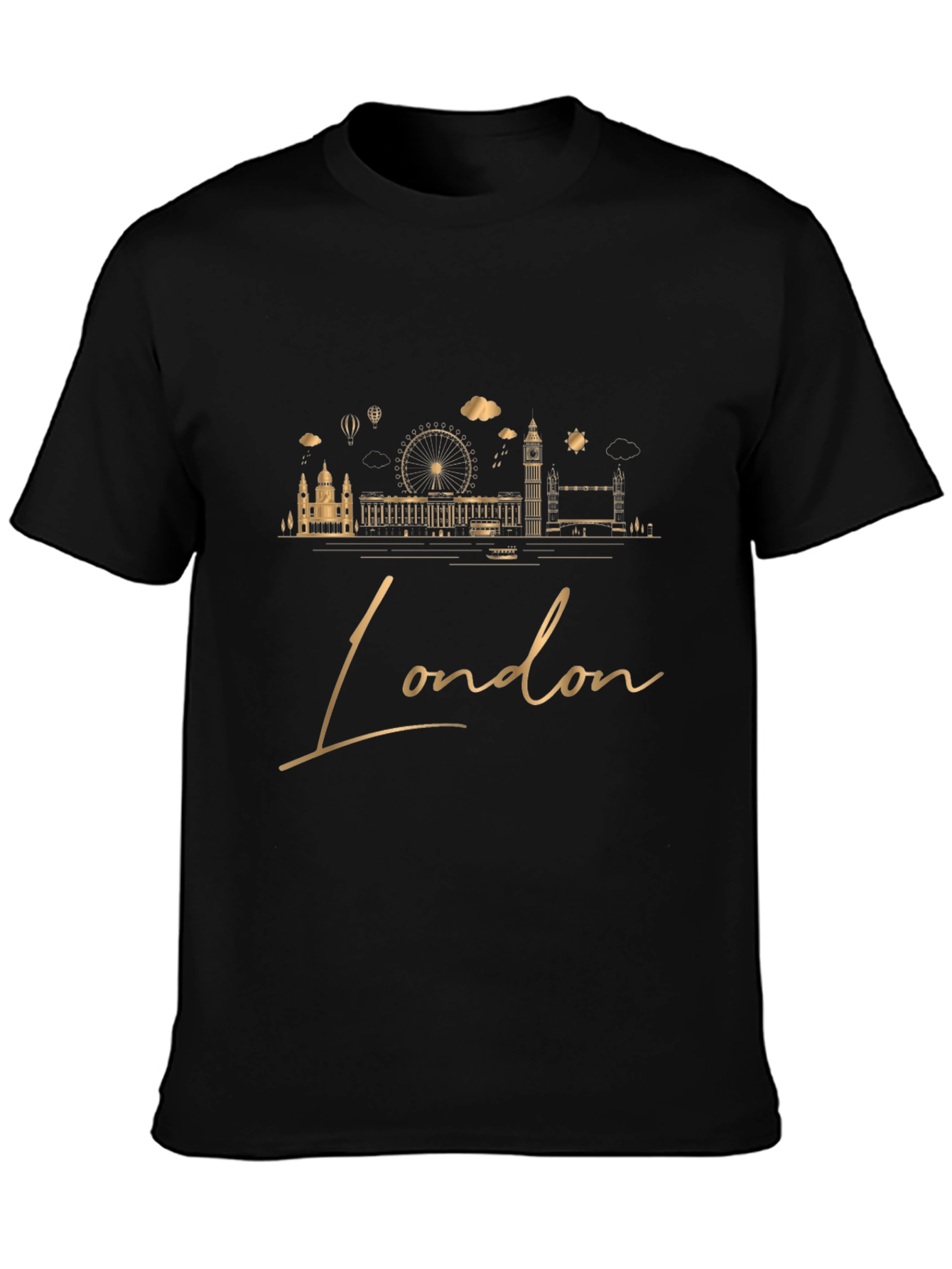 London Skyline Graphic Tee - Stylish Black T-Shirt