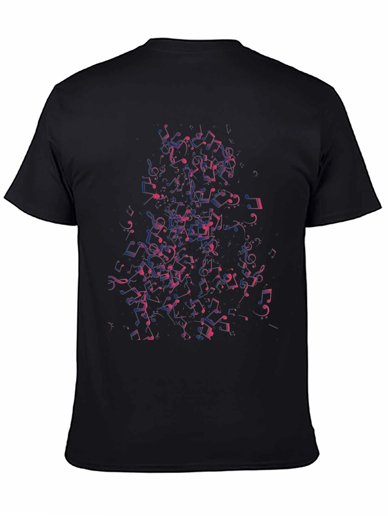 Musical Notes Graphic Tee - Cool Black T-Shirt