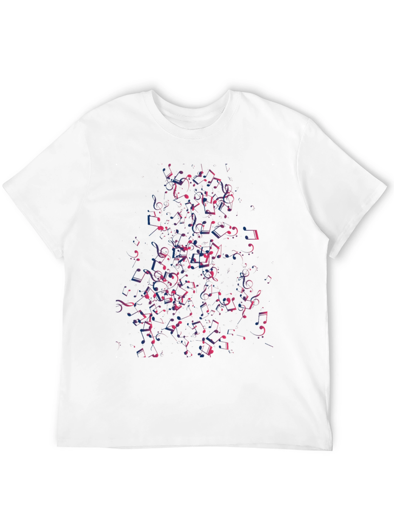 Musical Notes Graphic Tee - Cool Black T-Shirt