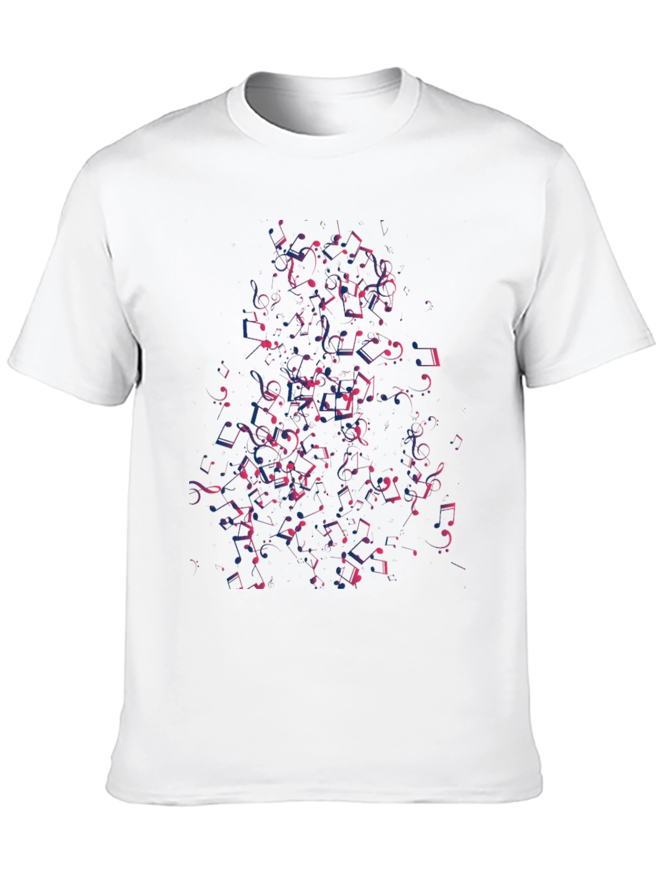 Musical Notes Graphic Tee - Cool Black T-Shirt