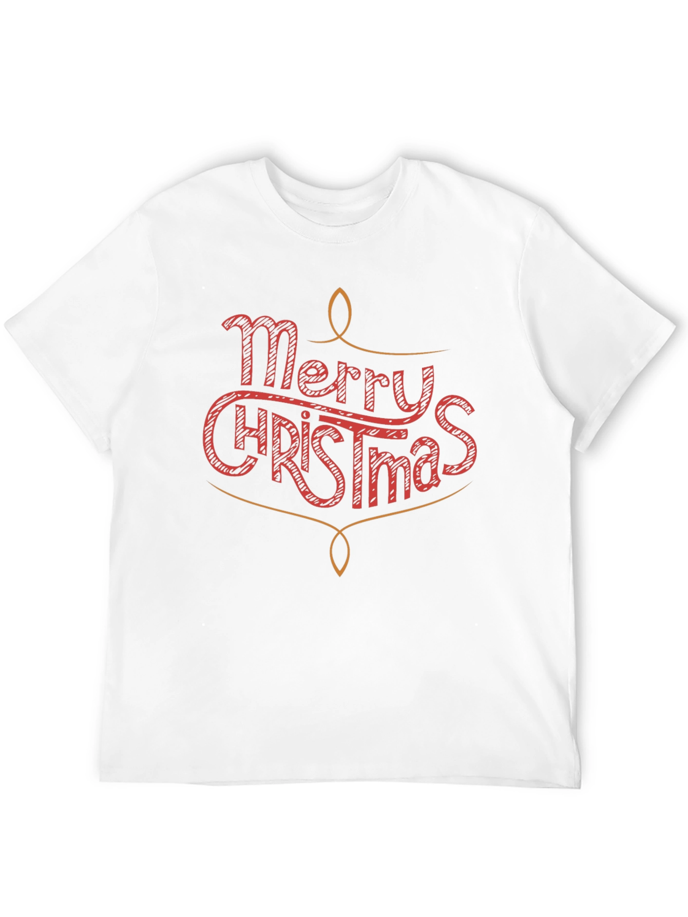 Merry Christmas Graphic Print Crew Neck T-Shirt