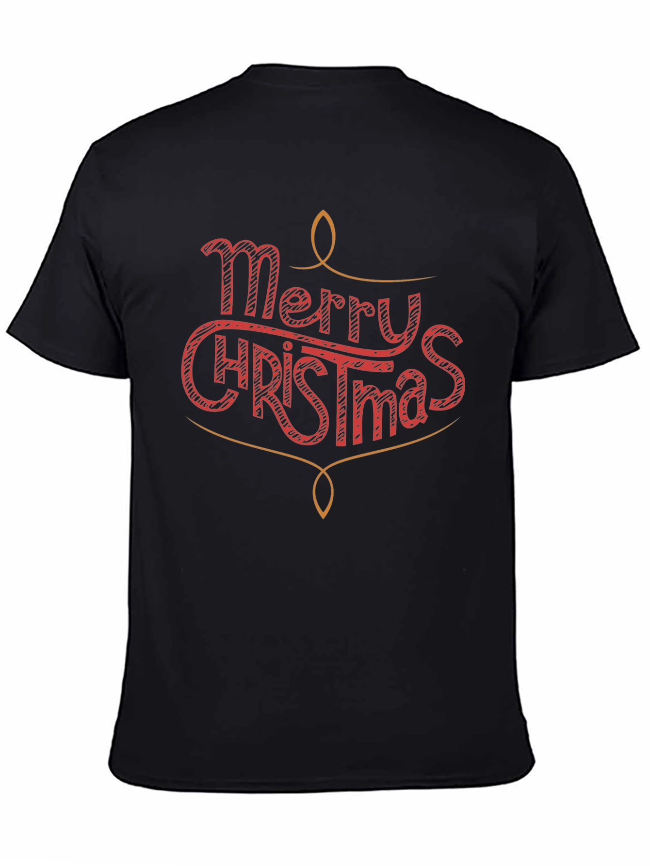 Merry Christmas Graphic Print Crew Neck T-Shirt