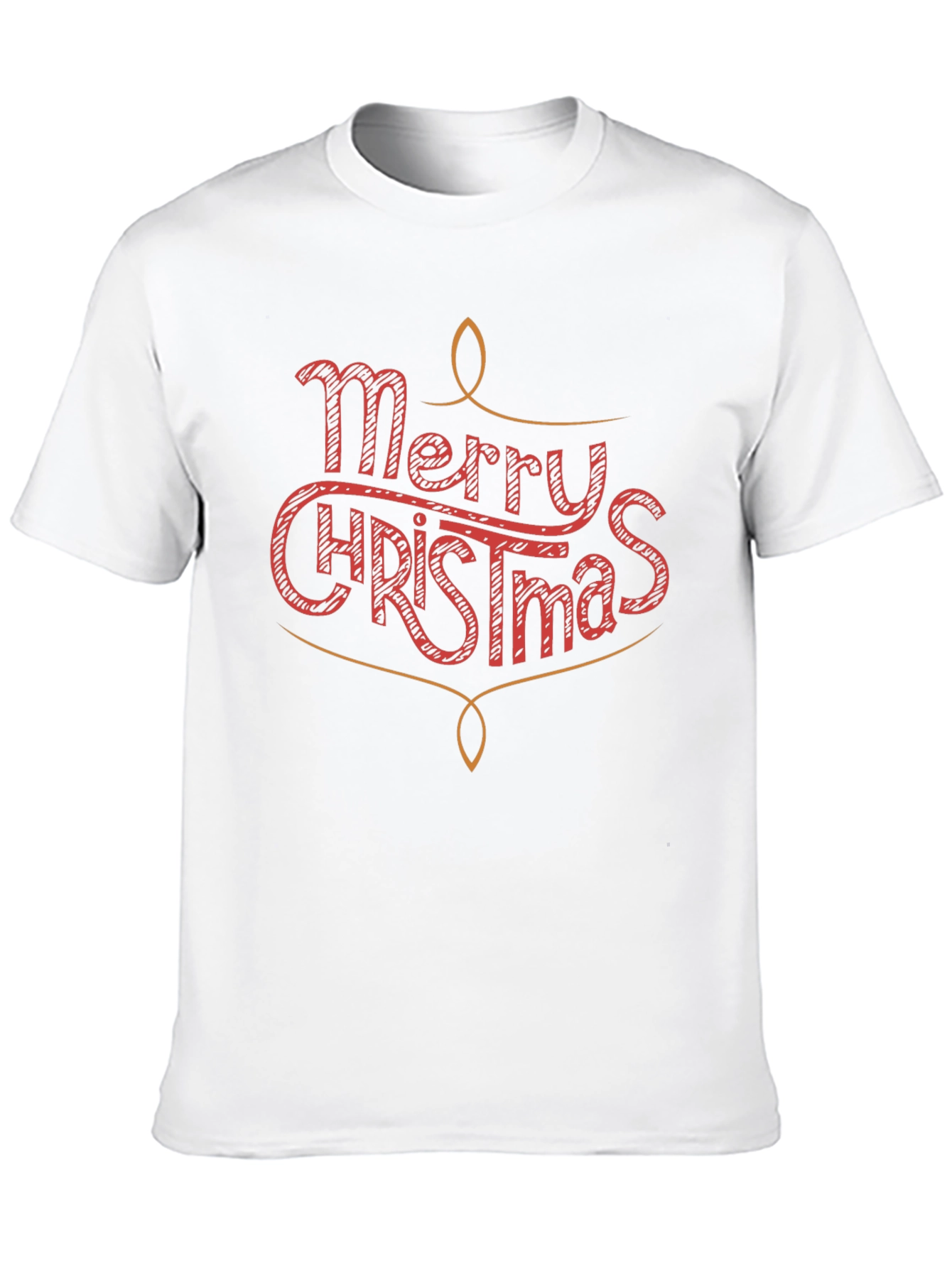 Merry Christmas Graphic Print Crew Neck T-Shirt