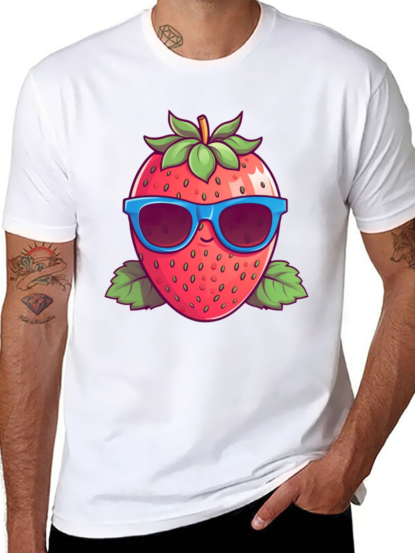 Cool Strawberry Graphic Tee - Summer Fun!