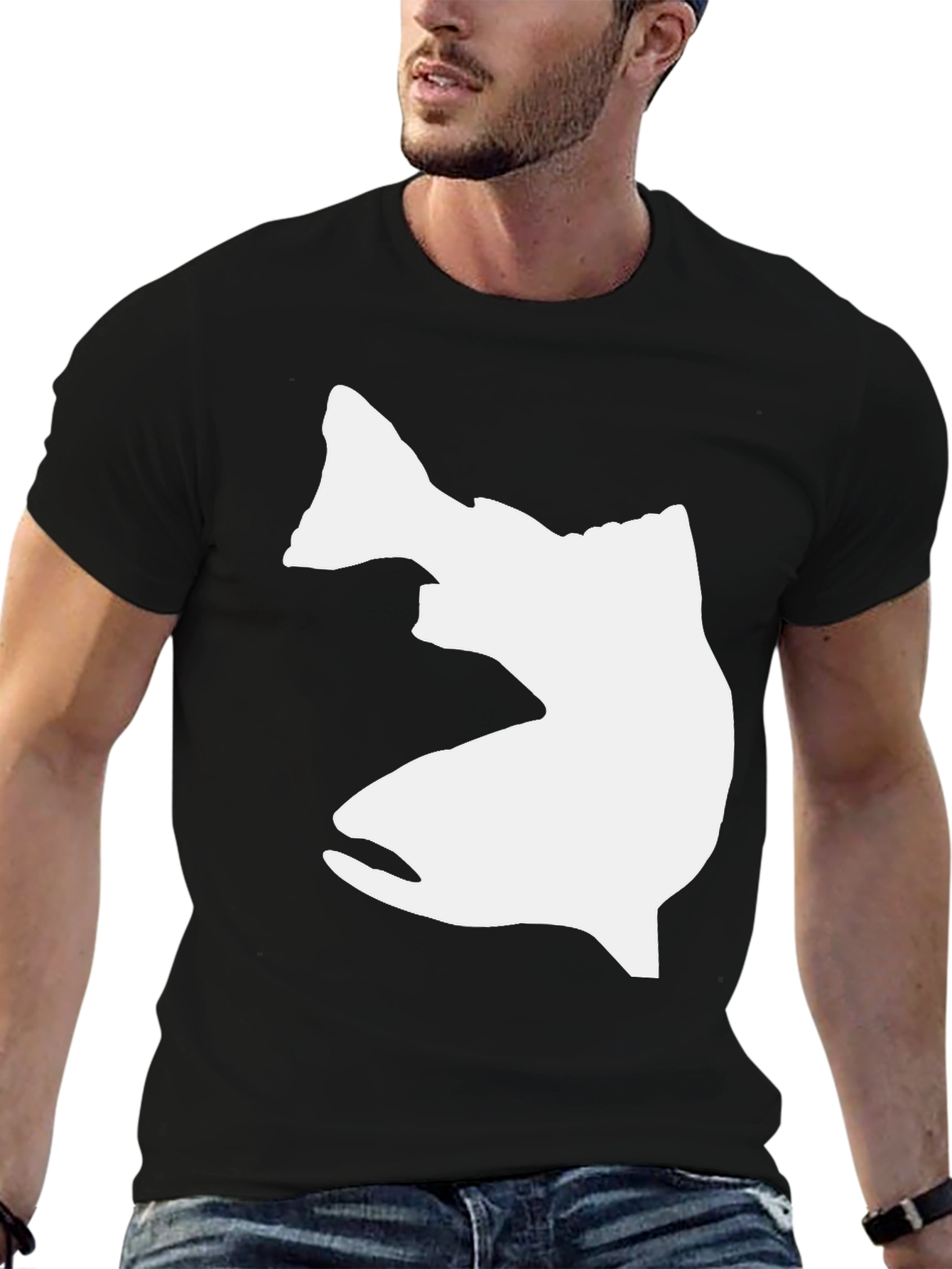 Black Fish Graphic T-Shirt - Casual Cotton Tee