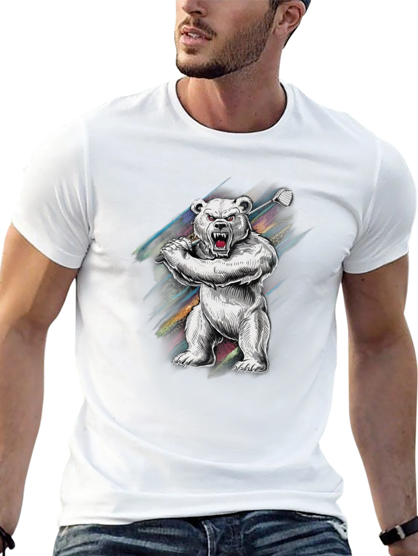 Golf Bear Graphic Tee - Cool & Unique Design