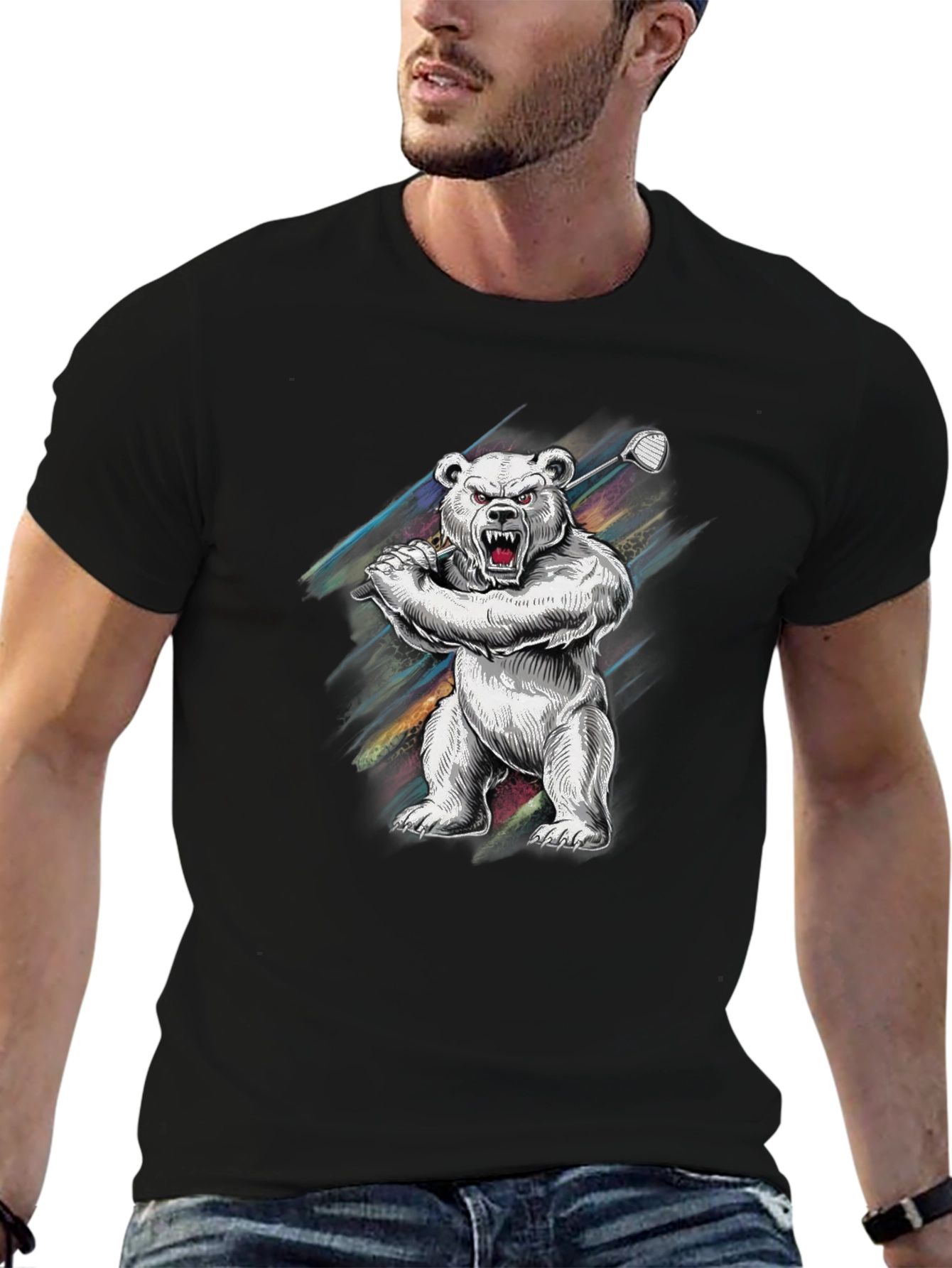 Golf Bear Graphic Tee - Cool & Unique Design