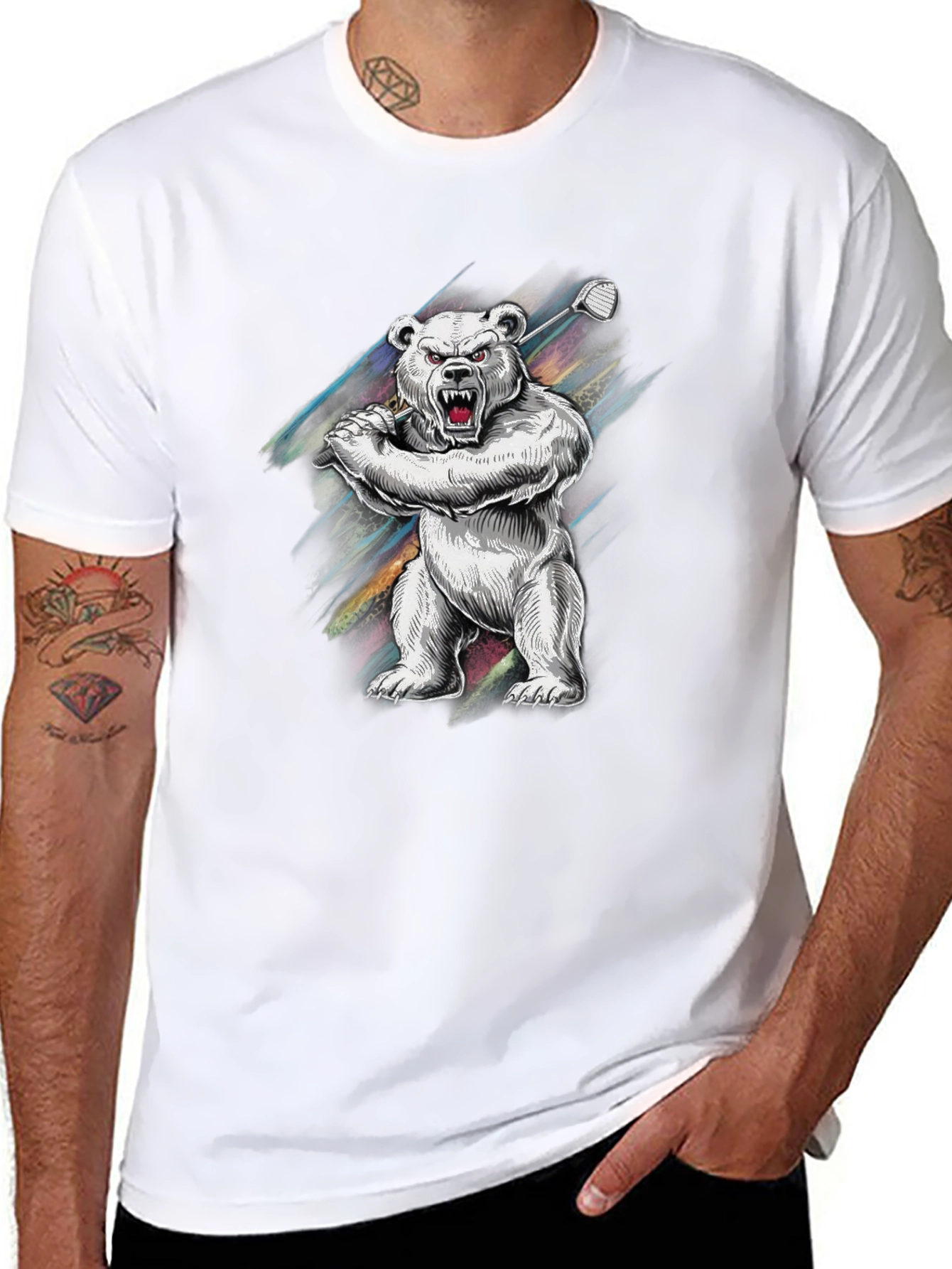 Golf Bear Graphic Tee - Cool & Unique Design