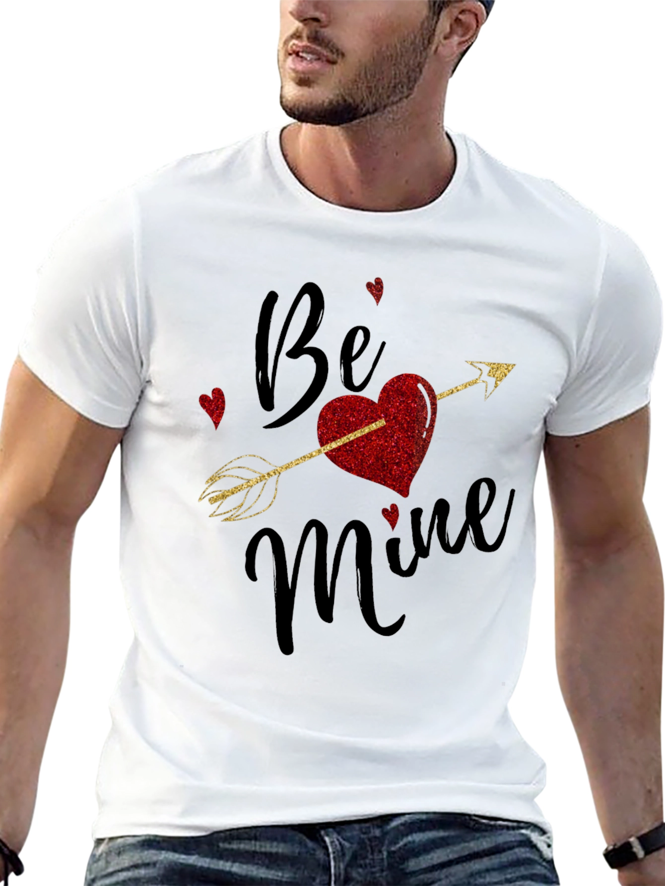 Be Mine Valentines Day T-Shirt Love Arrow Heart Tee