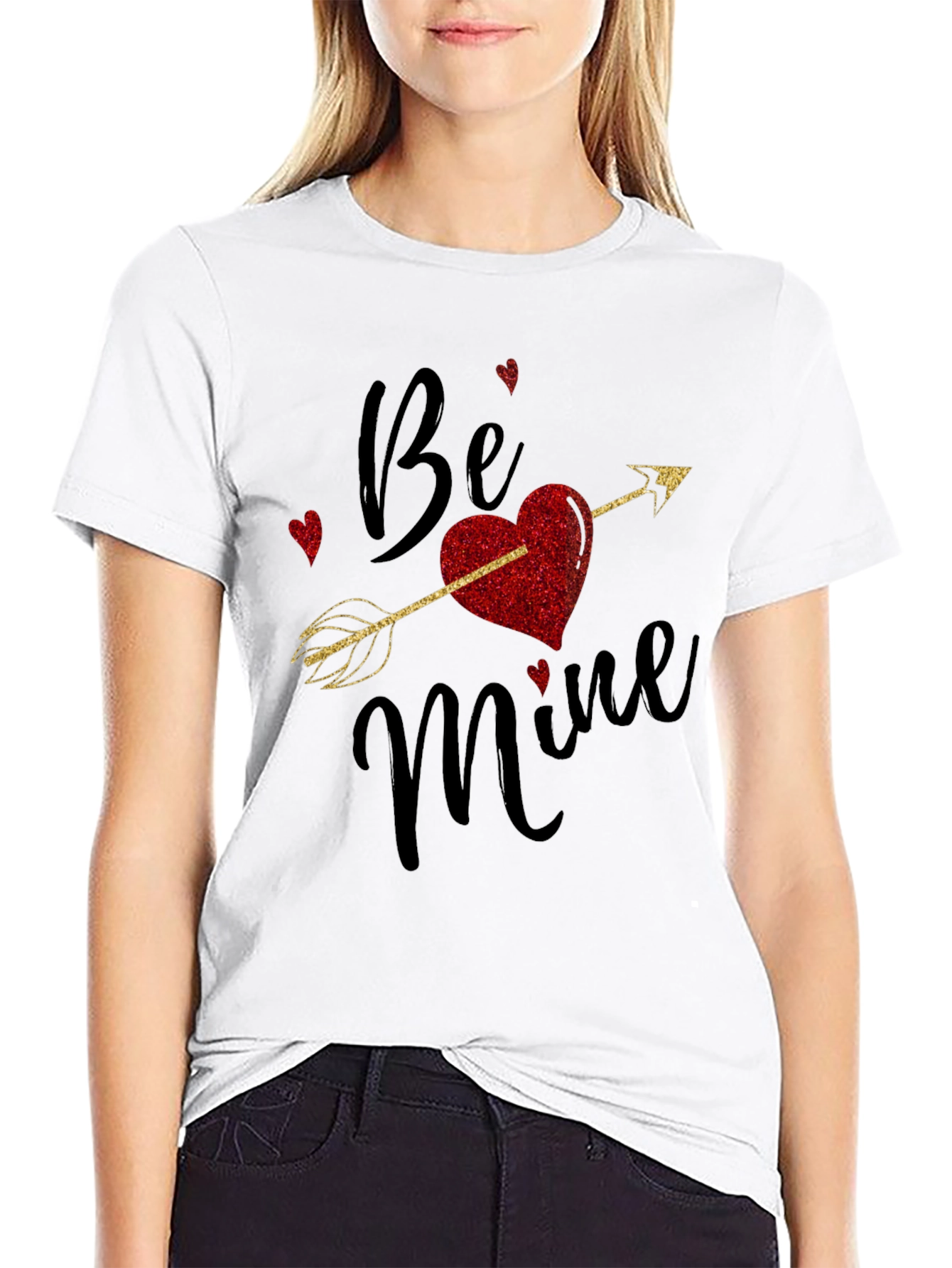 Be Mine Valentines Day T-Shirt Love Arrow Heart Tee