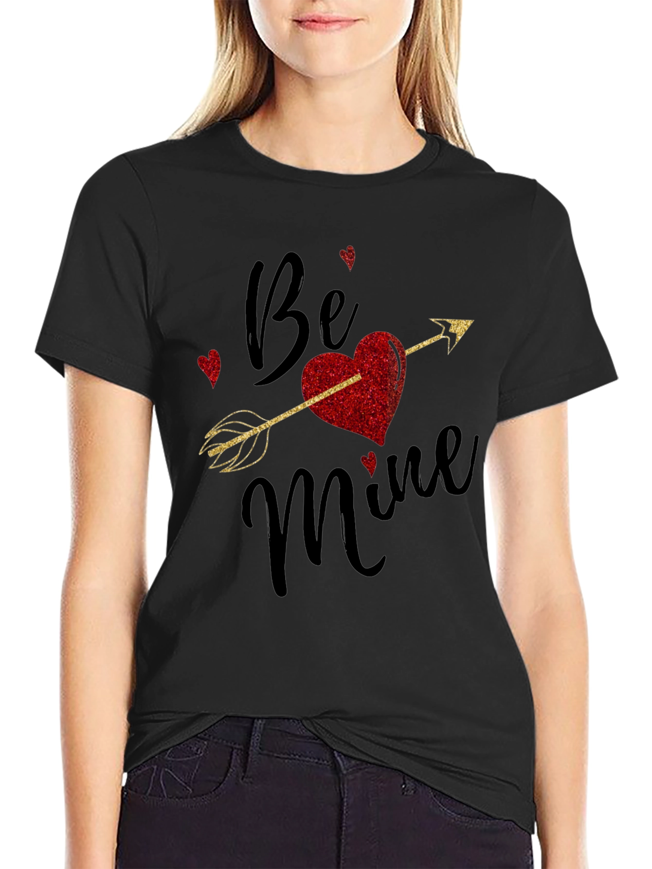 Be Mine Valentines Day T-Shirt Love Arrow Heart Tee