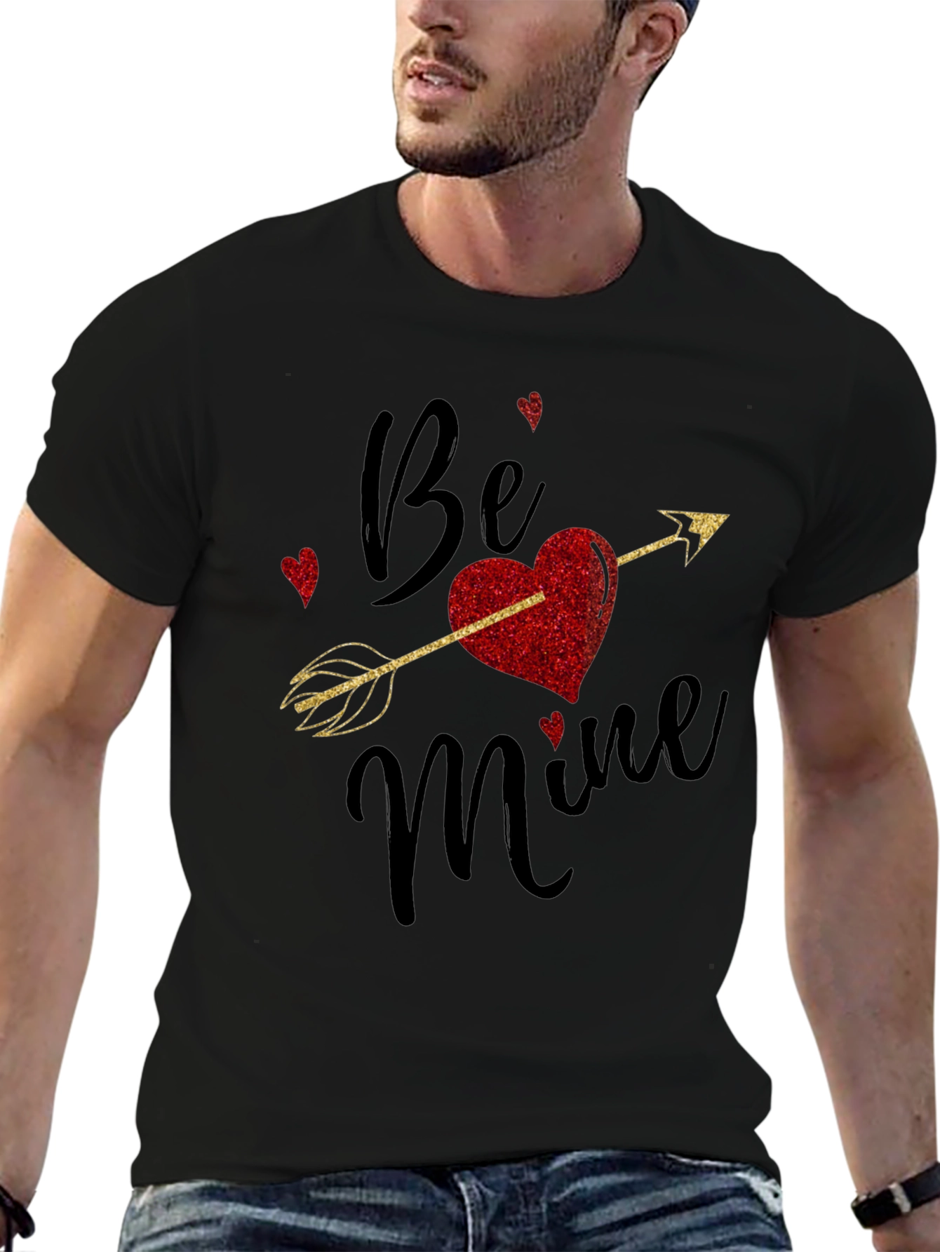 Be Mine Valentines Day T-Shirt Love Arrow Heart Tee