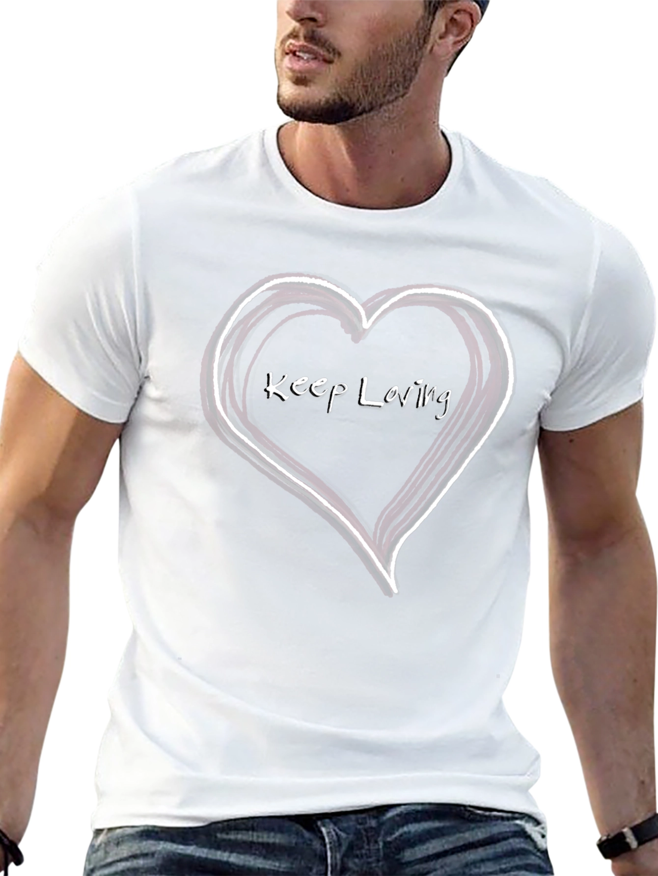 Keep Loving Heart Graphic T-Shirt