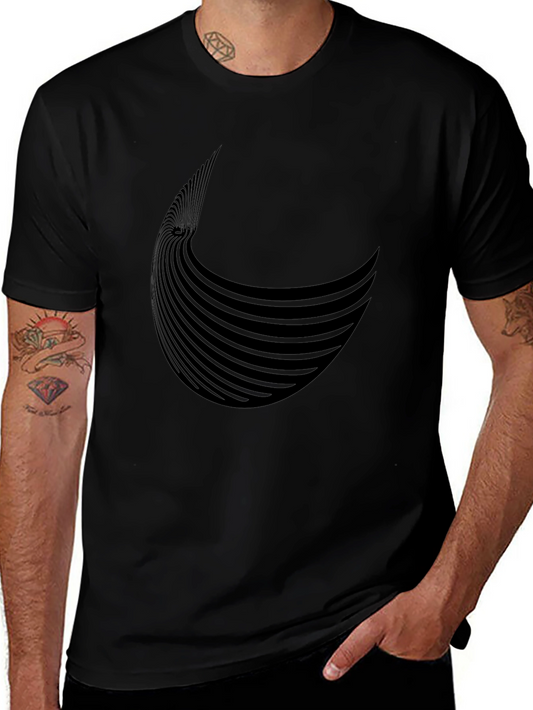 Stylish Black Graphic Tee - Abstract Design