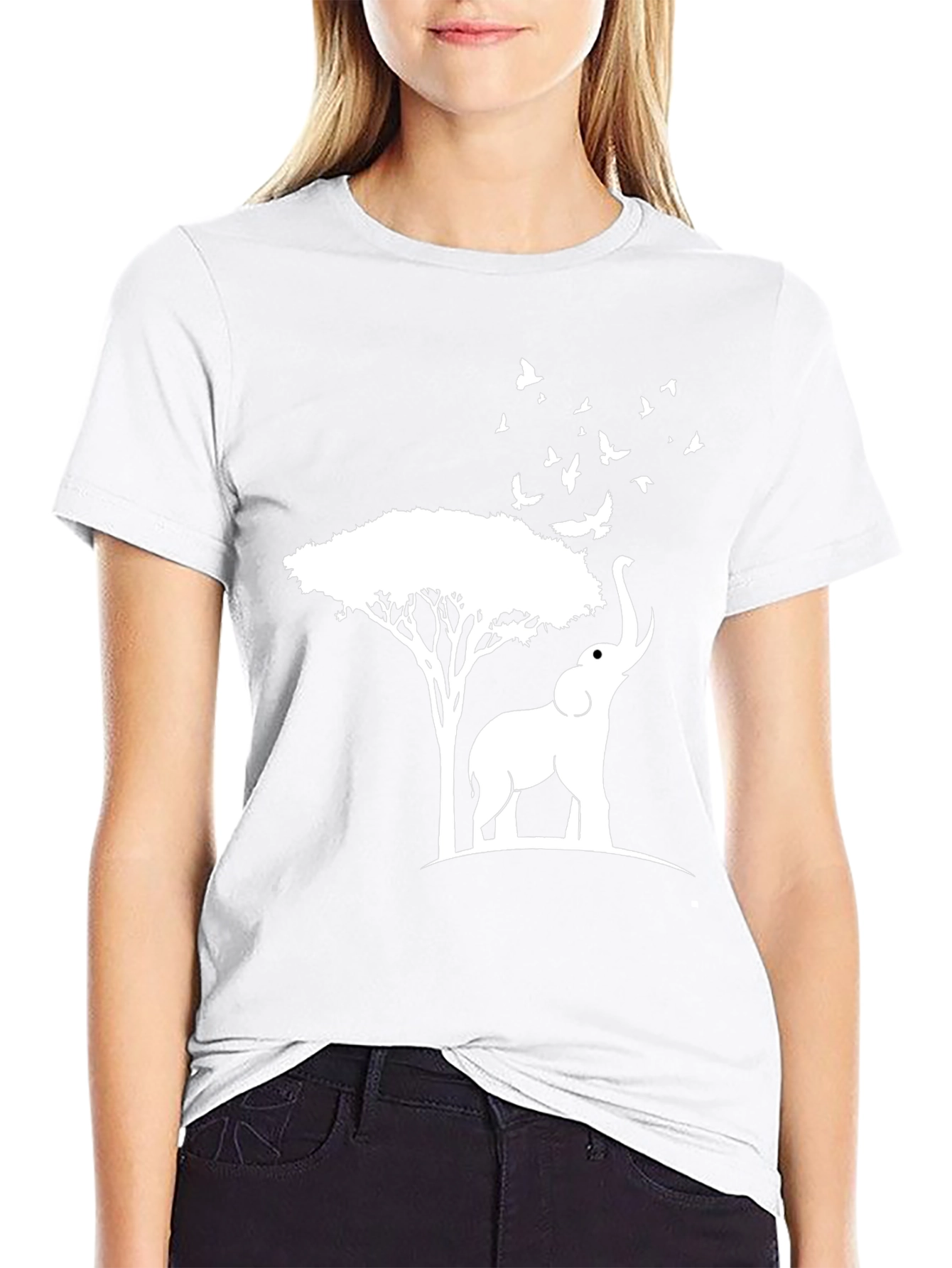 Elephant and Tree Graphic Tee - Nature Inspired Design
