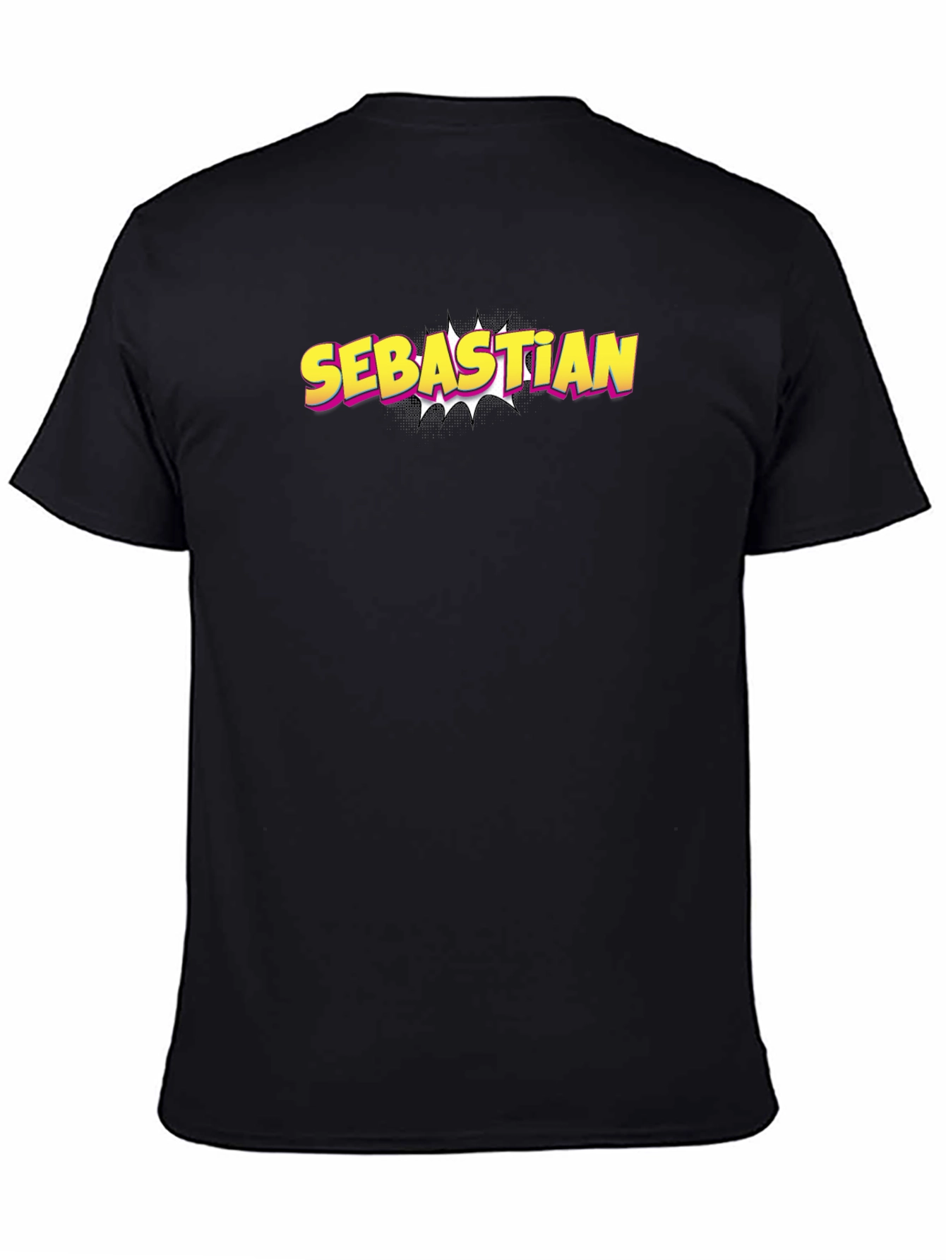 Sebastian Comic Style Black T-Shirt