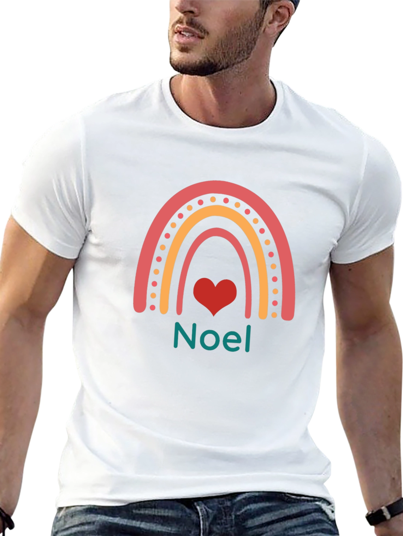 Festive Noel Rainbow Heart T-Shirt