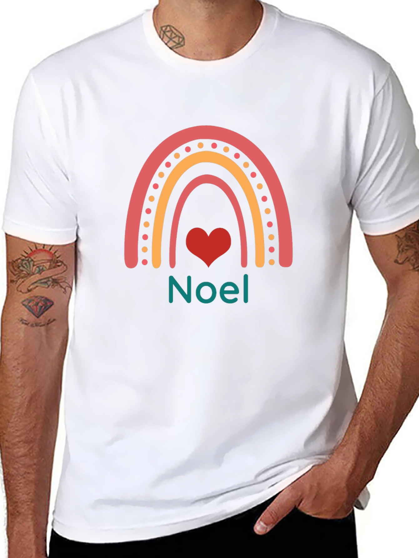 Festive Noel Rainbow Heart T-Shirt