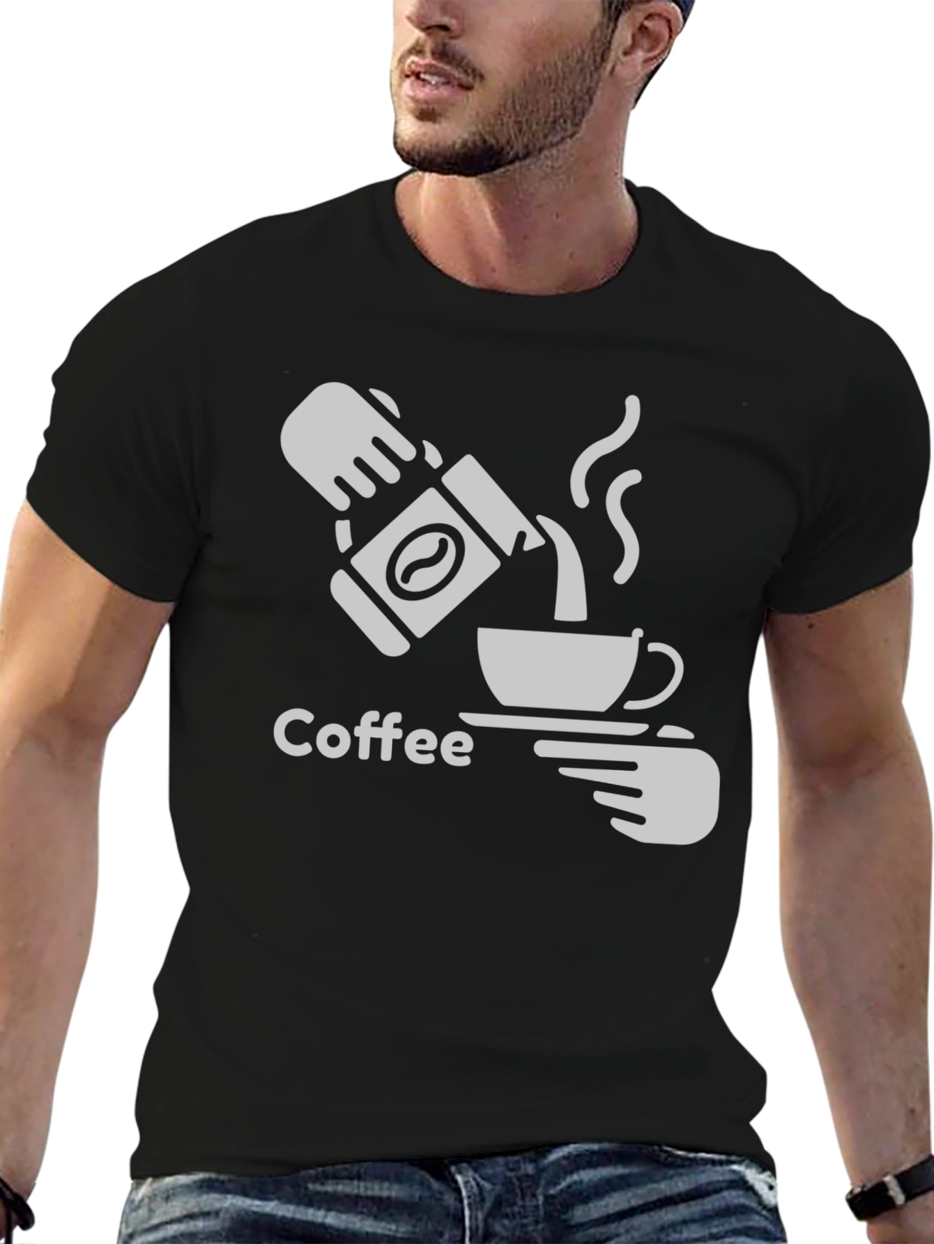Coffee Graphic Tee - Black Casual T-Shirt