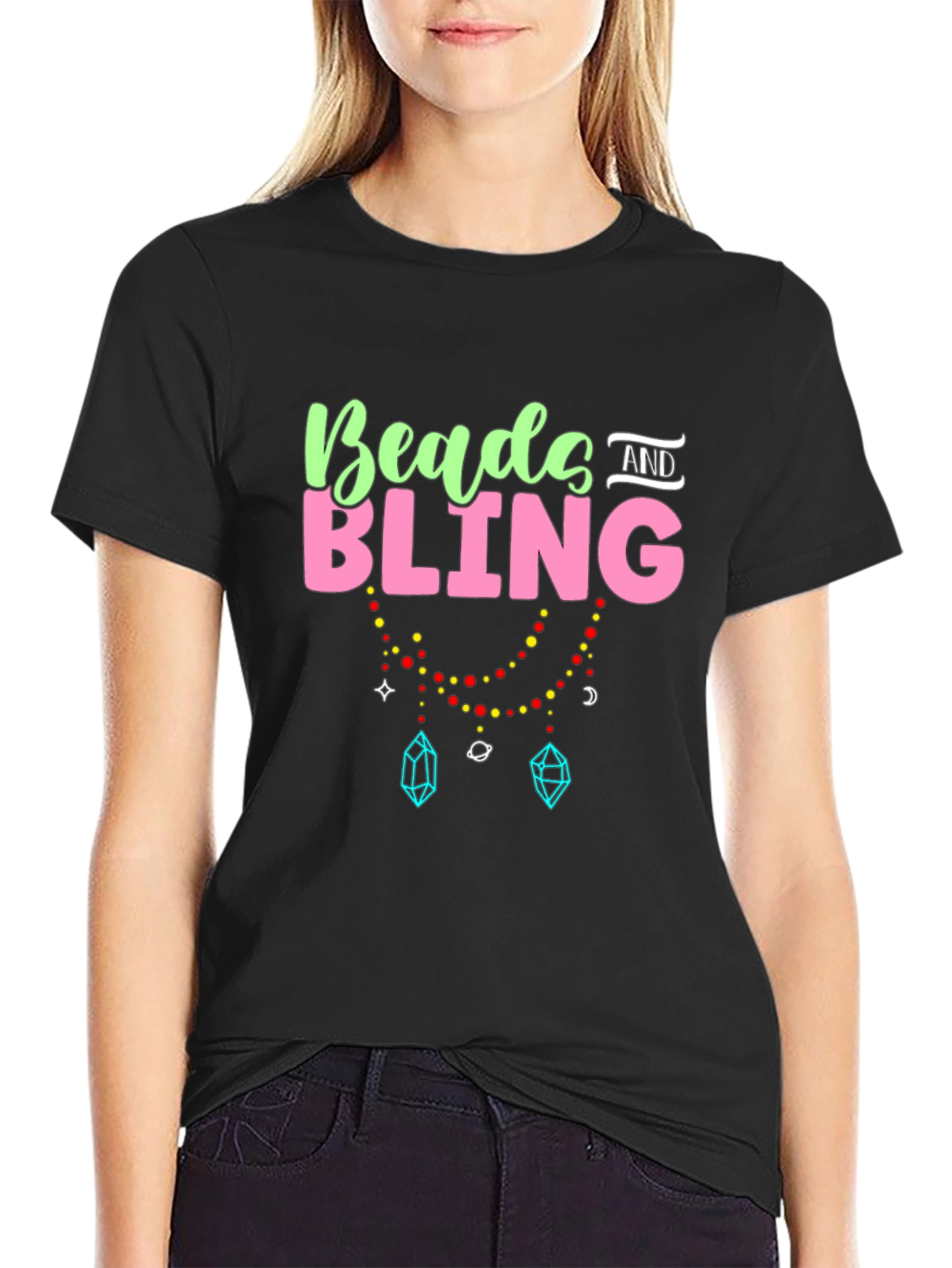Beads and Bling Black T-Shirt