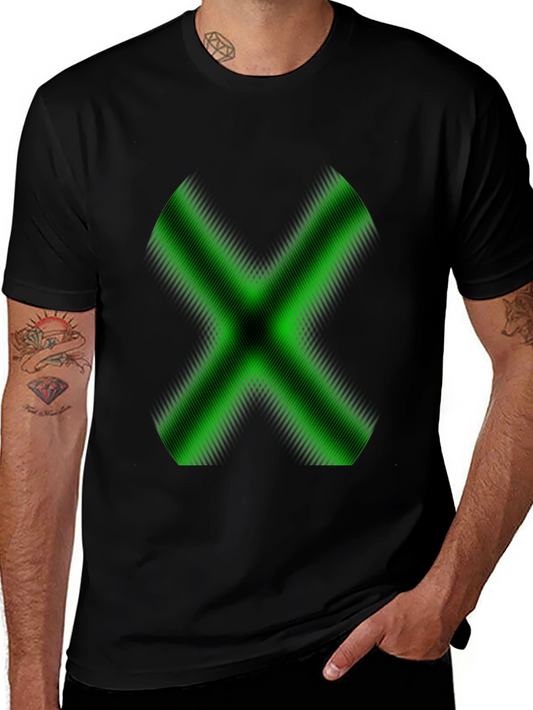 Green X Graphic Black T-Shirt - Gamer Style