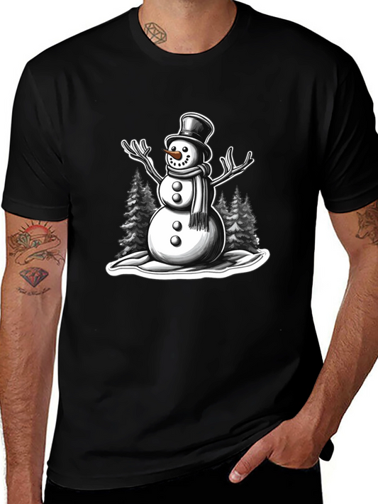 Snowman Graphic Tee - Holiday Winter Shirt