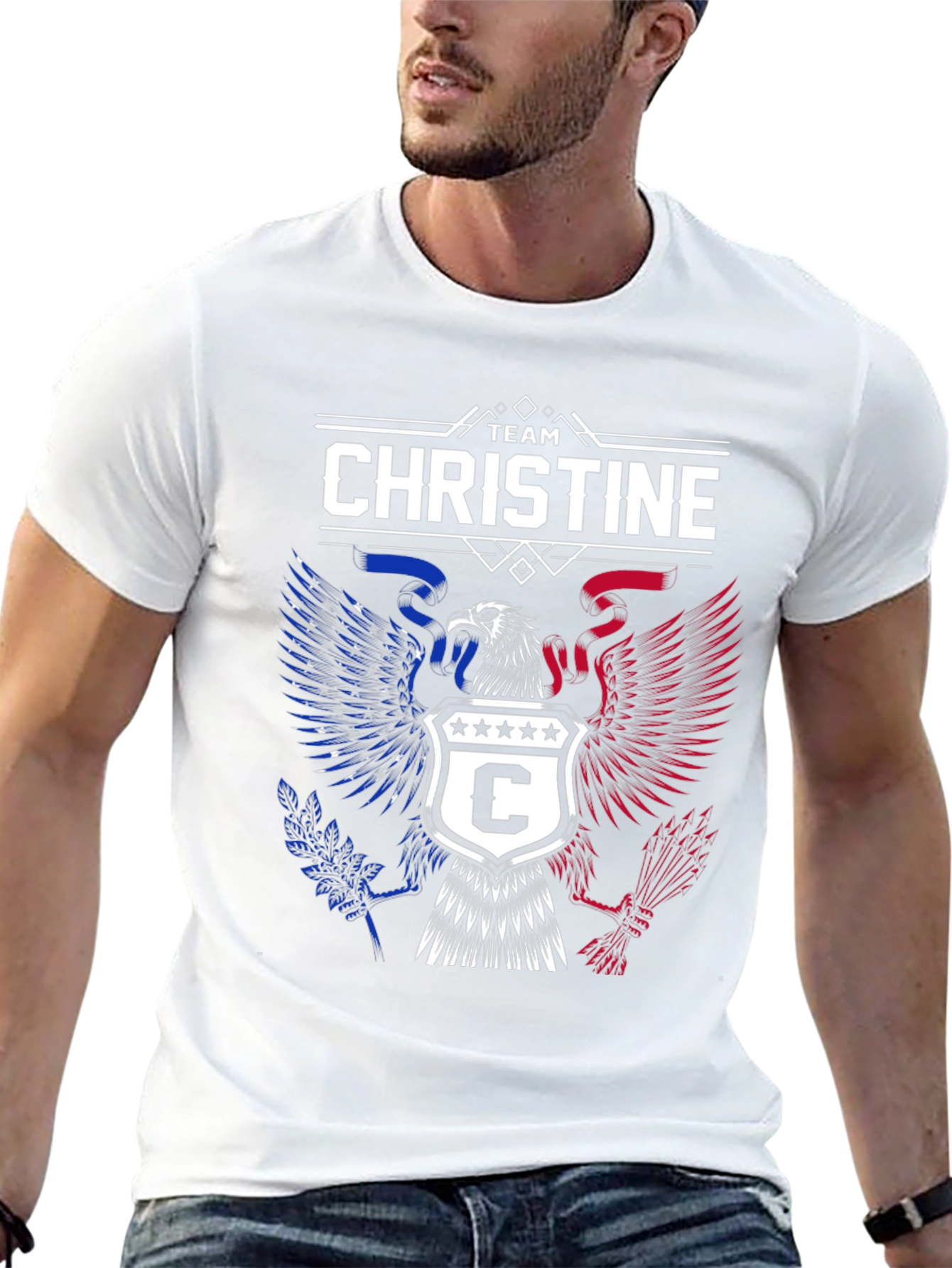 Team Christine Eagle Graphic Tee - Patriotic Design