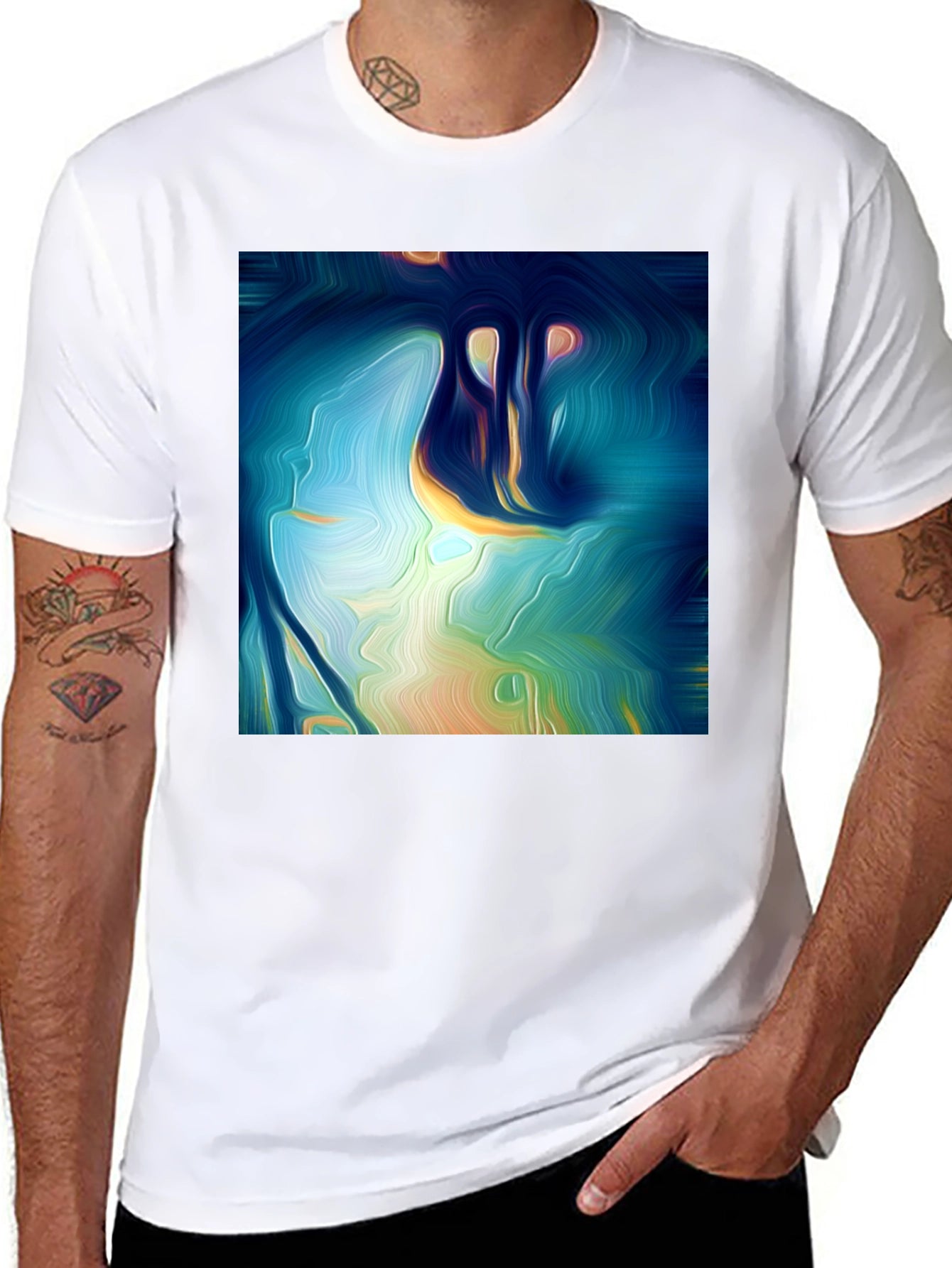 Abstract Art Tee: Vivid Design Soft Cotton Classic Fit