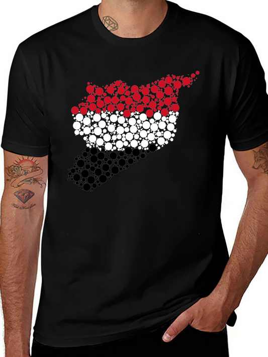Indonesia Flag Circle Pattern Black T-Shirt