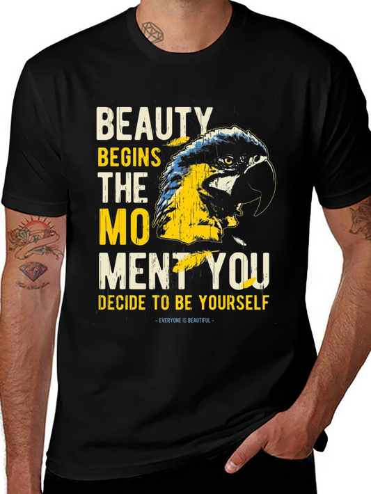 Beauty Parrot Graphic Tee - Be Yourself T-Shirt