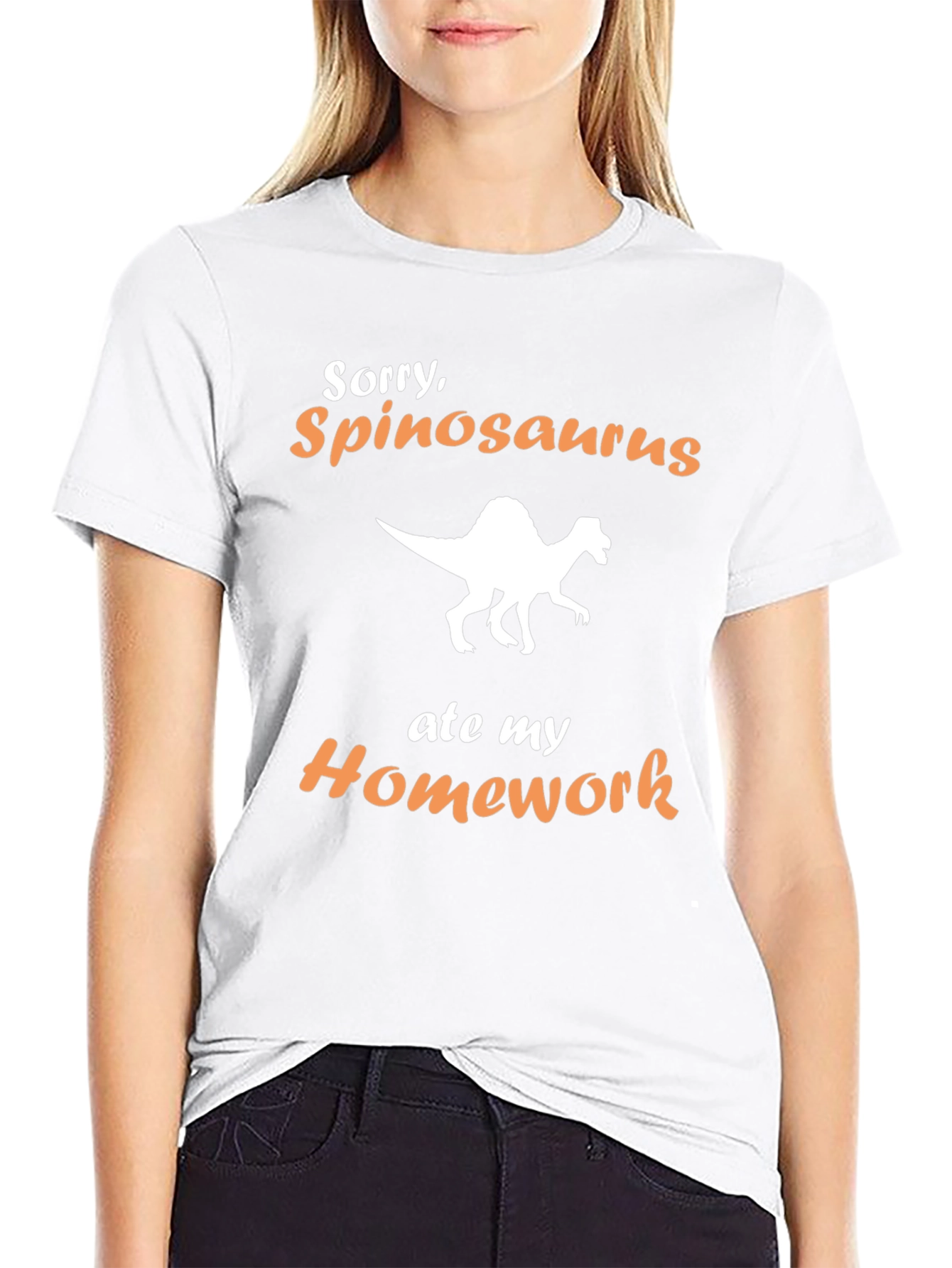 Funny Spinosaurus Ate My Homework Black T-Shirt