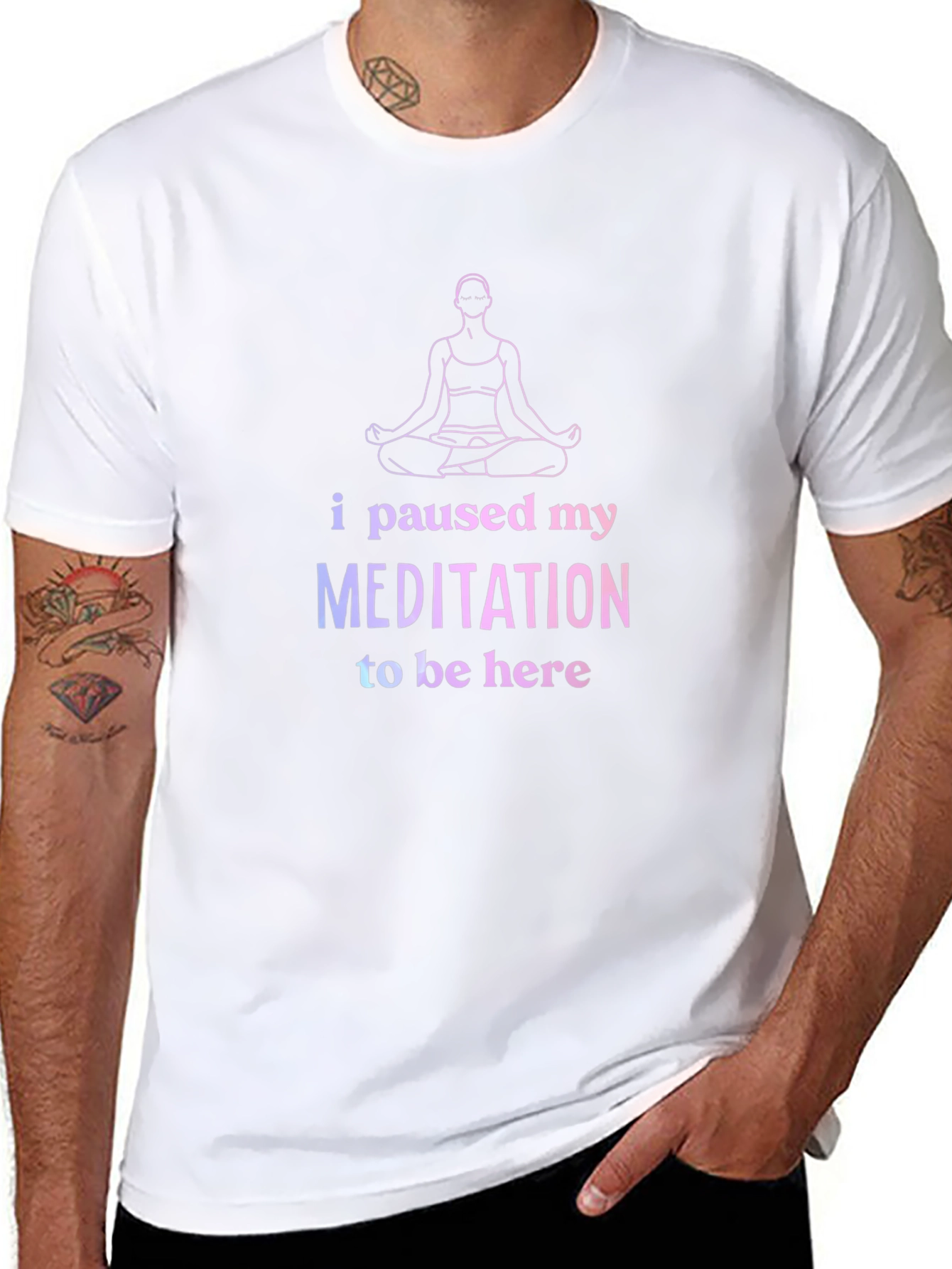 Funny Meditation T-Shirt - Paused My Meditation