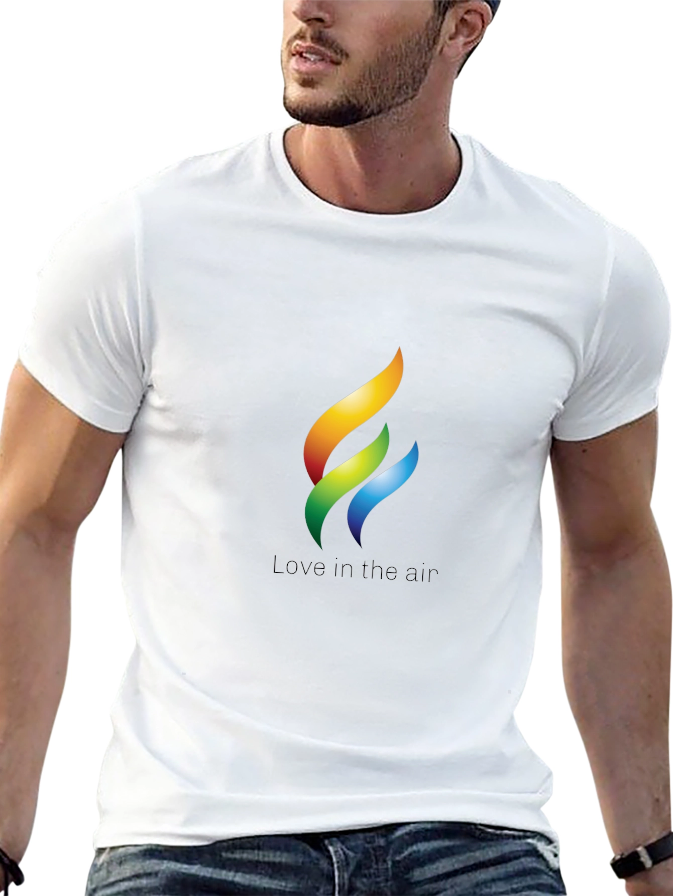Rainbow Flame Graphic Black T-Shirt