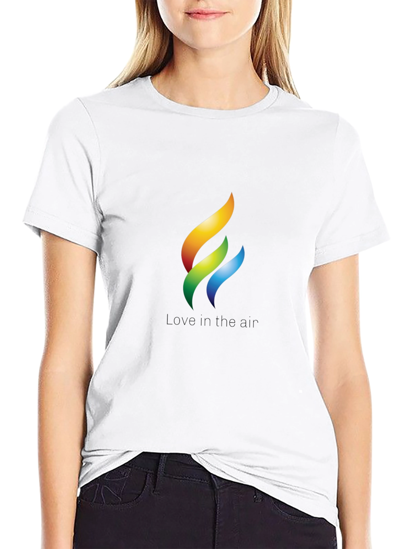 Rainbow Flame Graphic Black T-Shirt