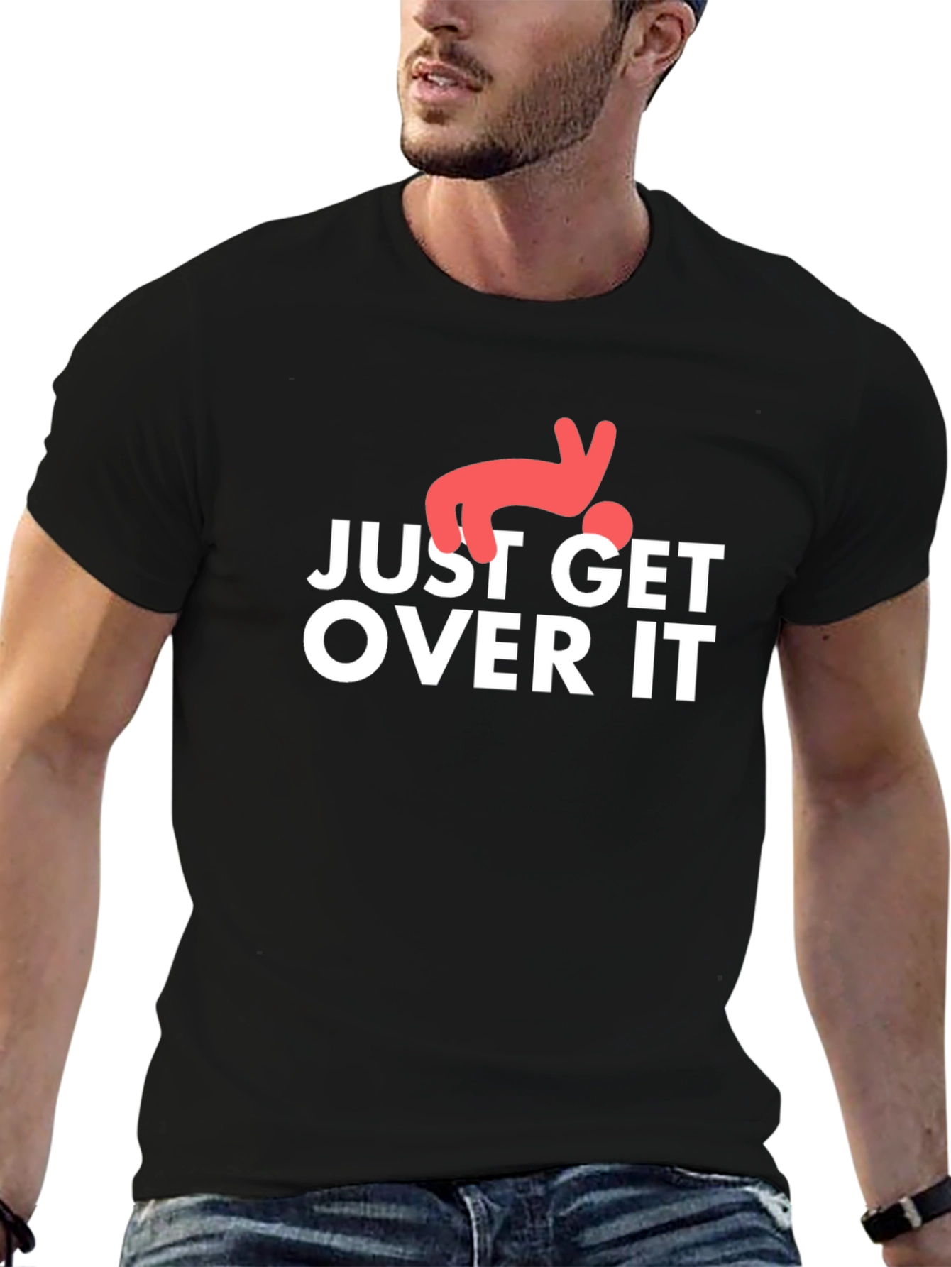 Just Get Over It Graphic T-Shirt Black