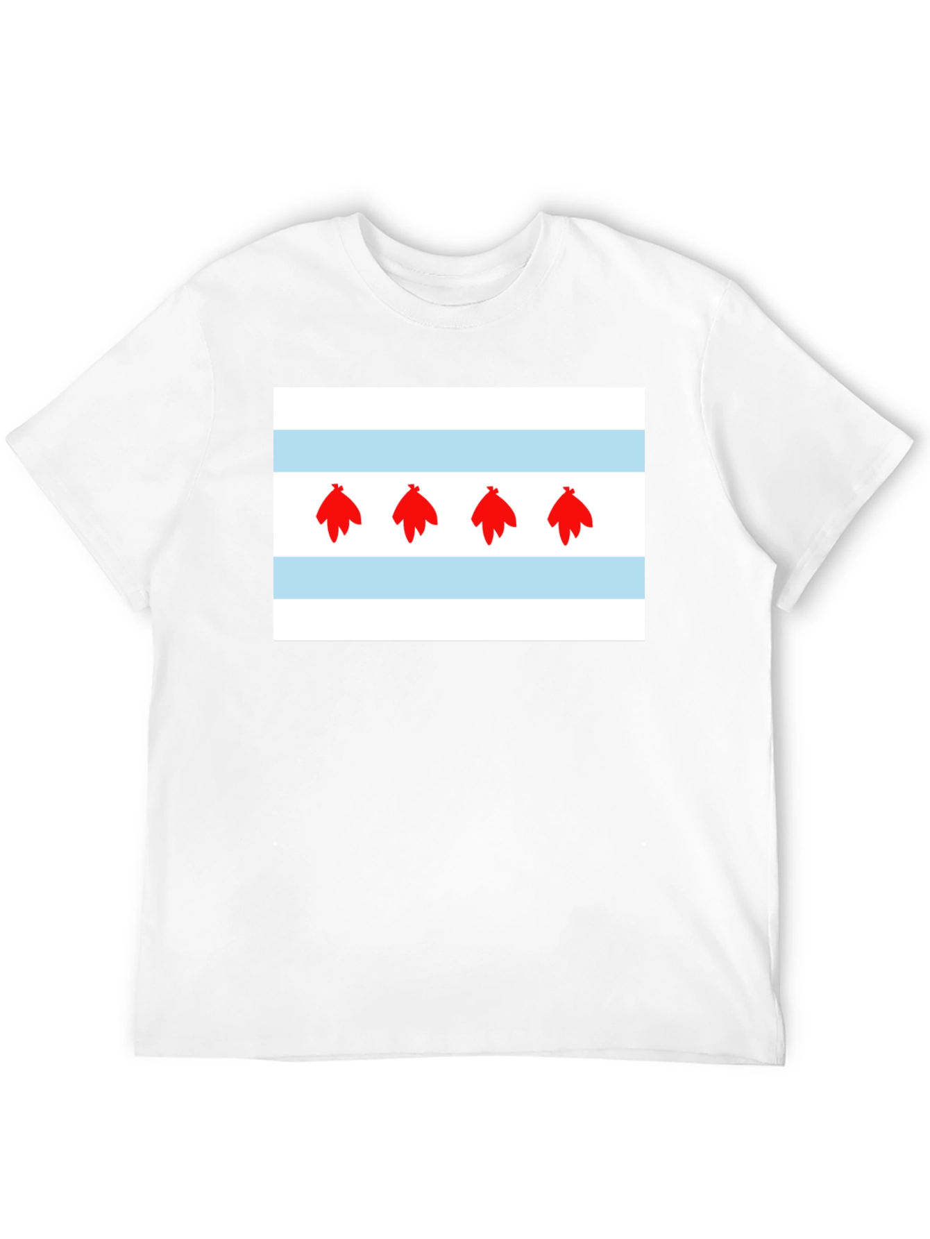 Chicago Flag Graphic Tee - Black Cotton Blend Shirt
