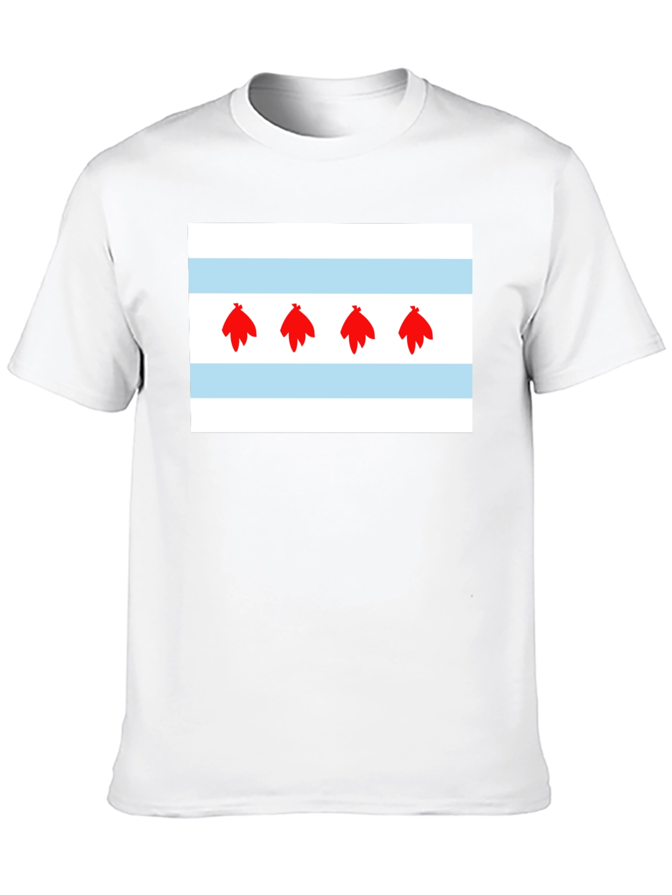 Chicago Flag Graphic Tee - Black Cotton Blend Shirt