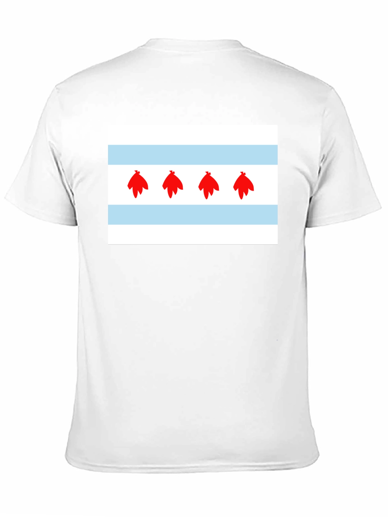 Chicago Flag Graphic Tee - Black Cotton Blend Shirt