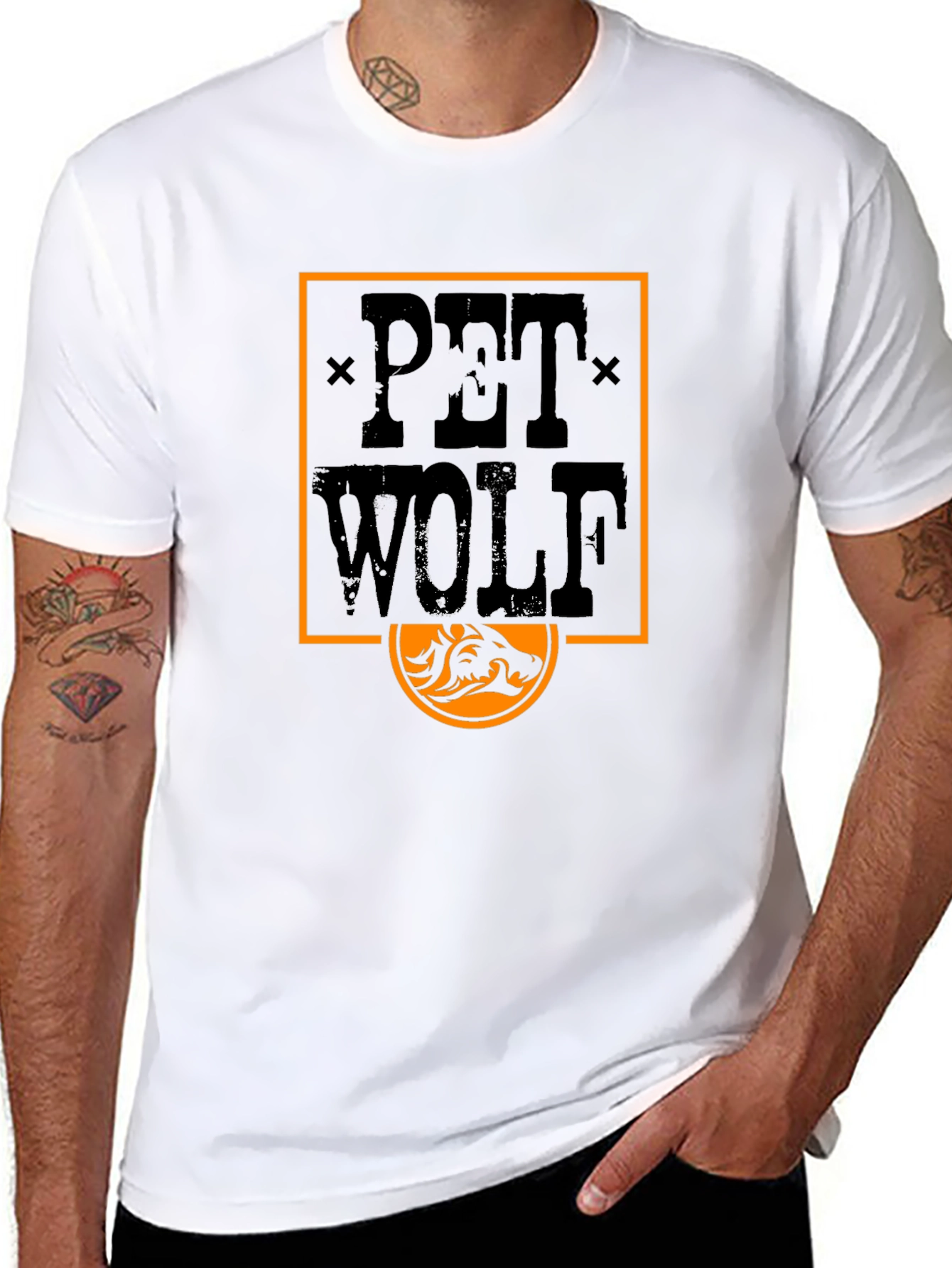 Pet Wolf Graphic Tee - Black T-Shirt