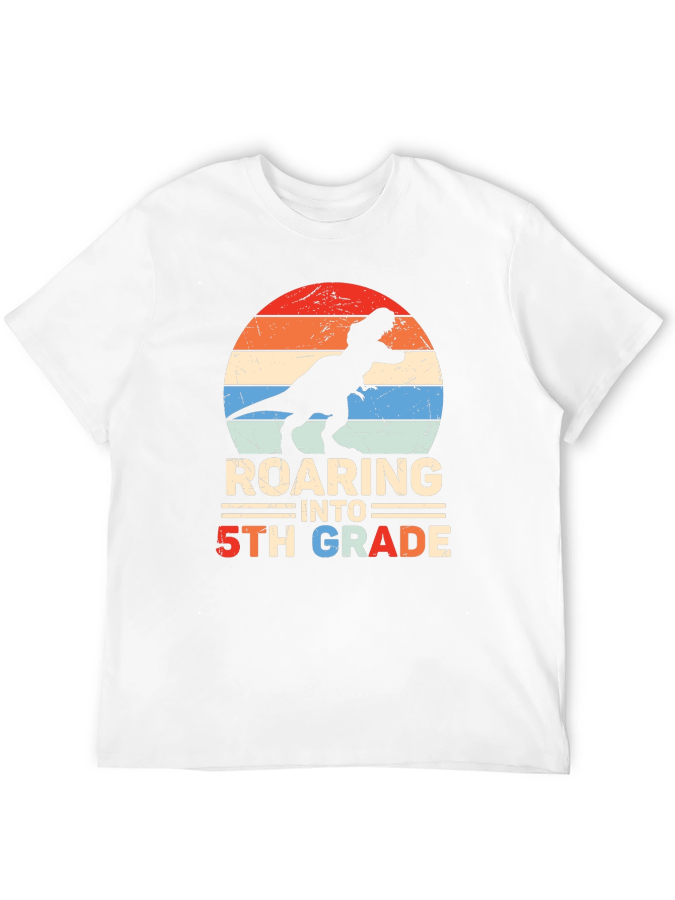 Roaring into 5th Grade Dinosaur T-Shirt