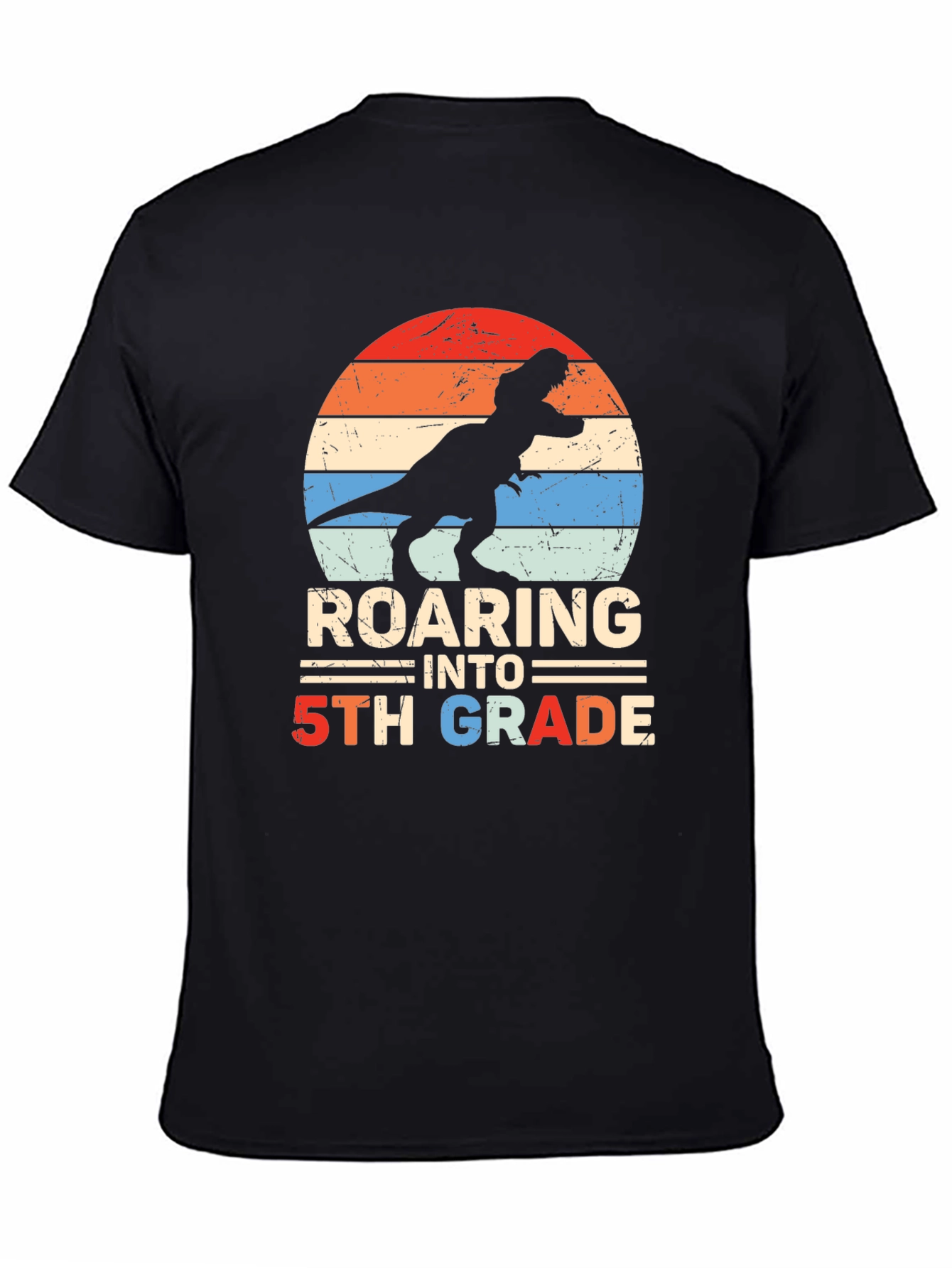 Roaring into 5th Grade Dinosaur T-Shirt
