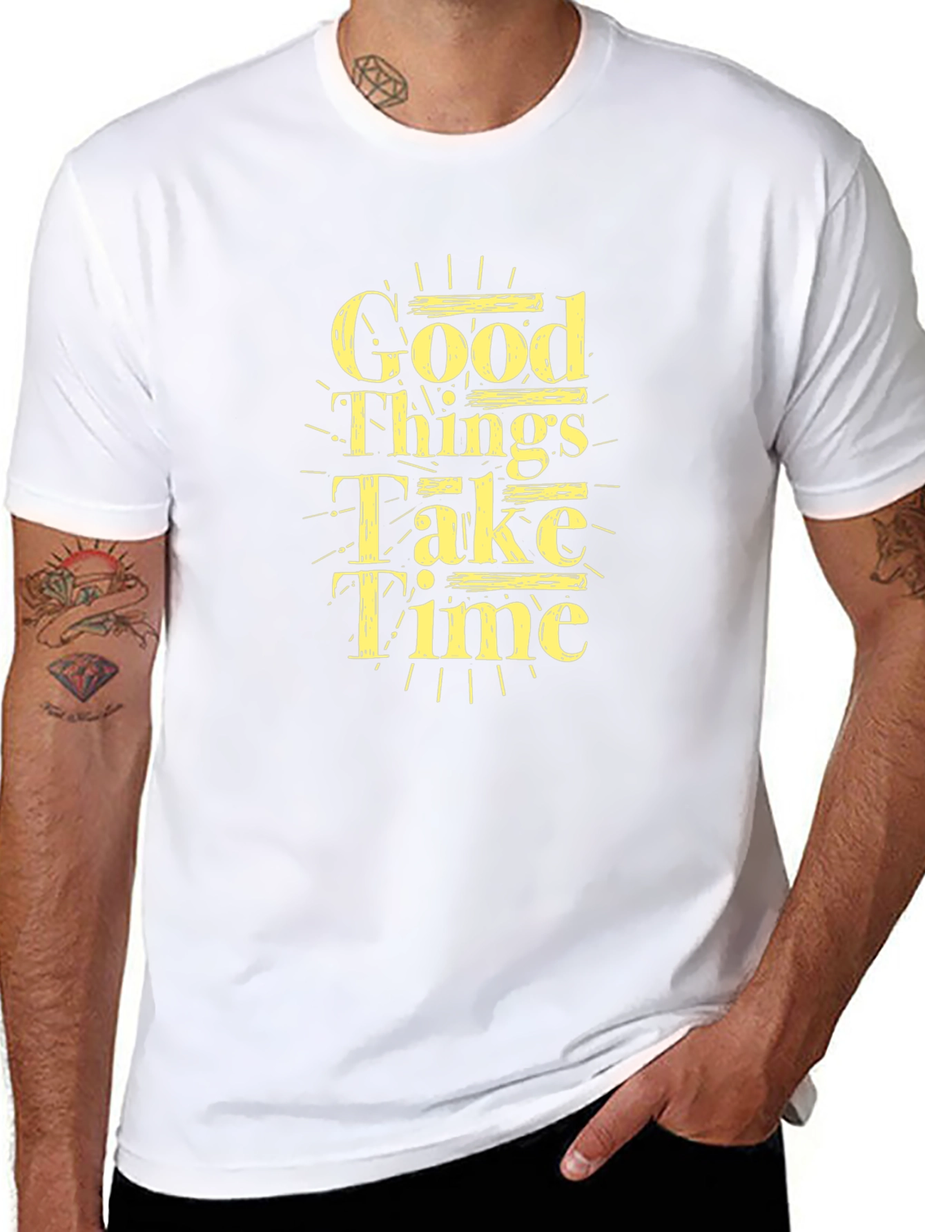 Good Things Take Time Black Graphic Tee