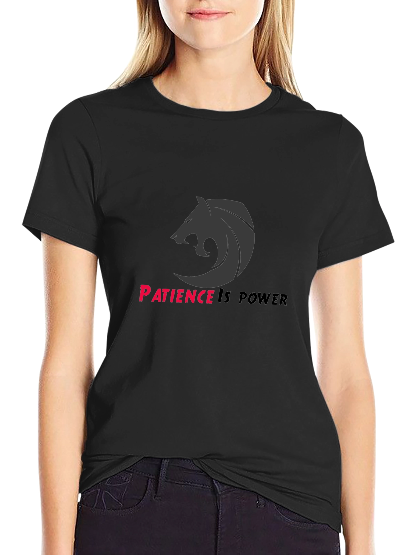 Patience is Power Graphic Tee - Black
