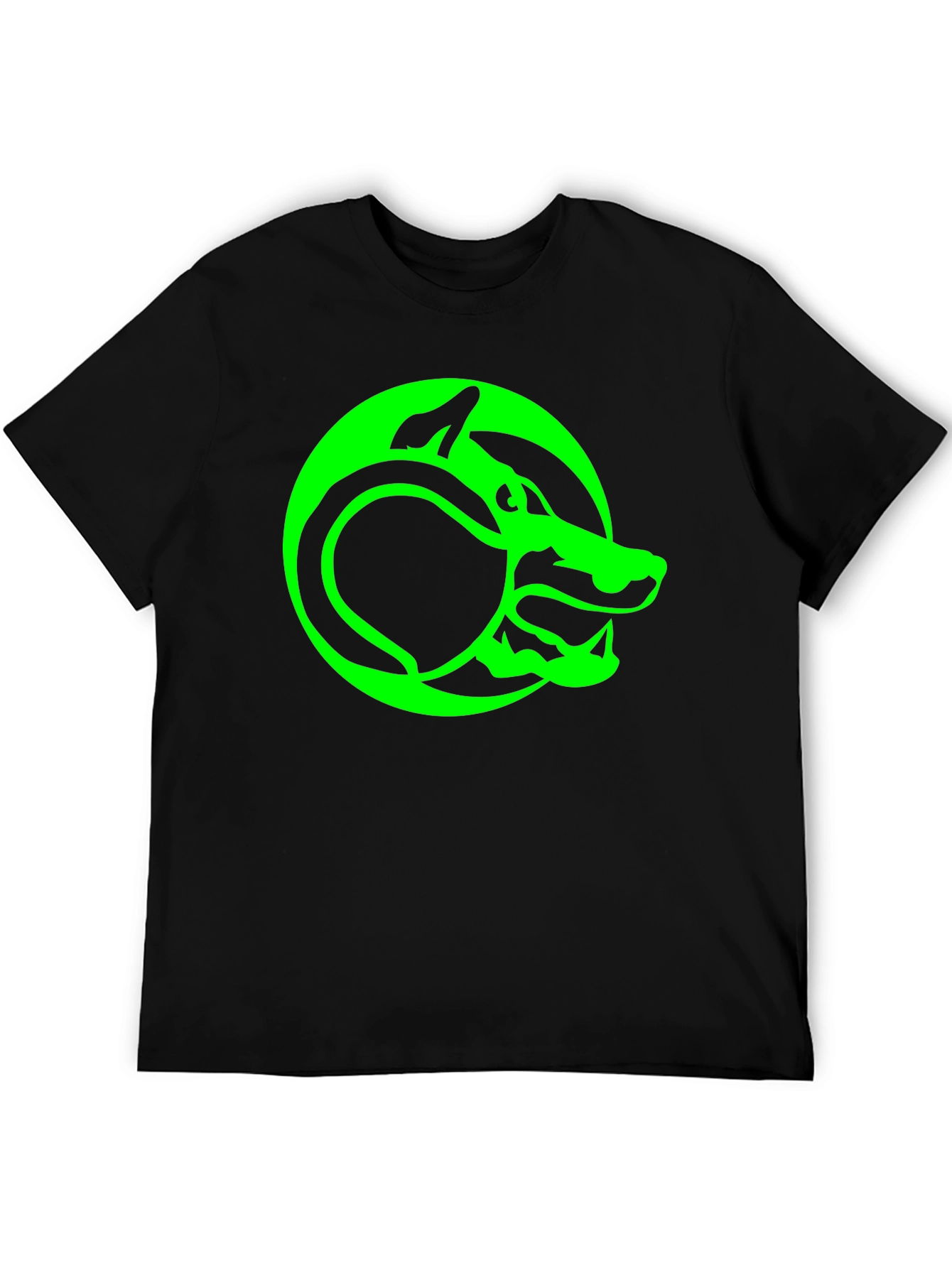 Green Serpent T-Shirt - Black Graphic Tee