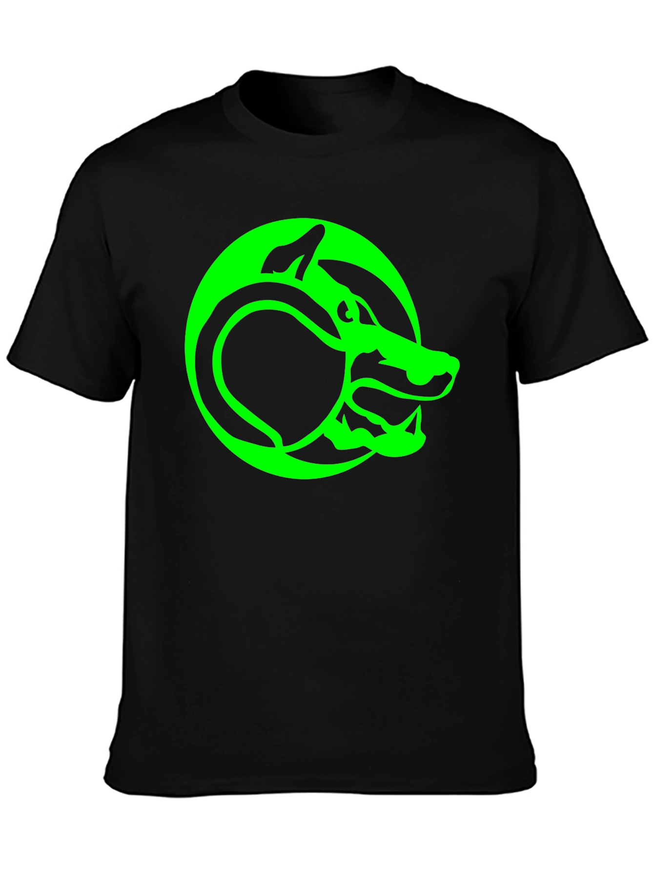 Green Serpent T-Shirt - Black Graphic Tee