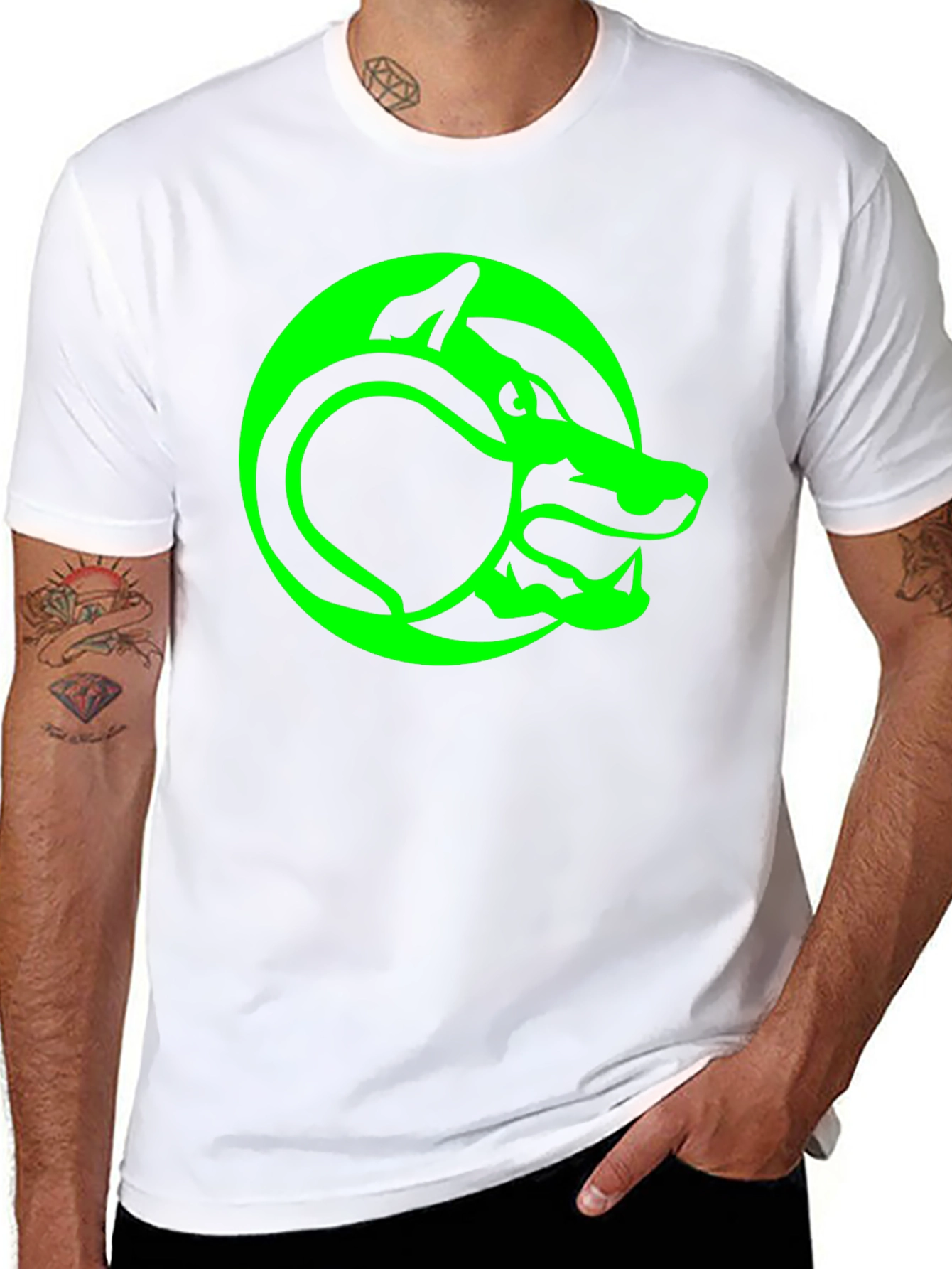 Green Serpent T-Shirt - Black Graphic Tee