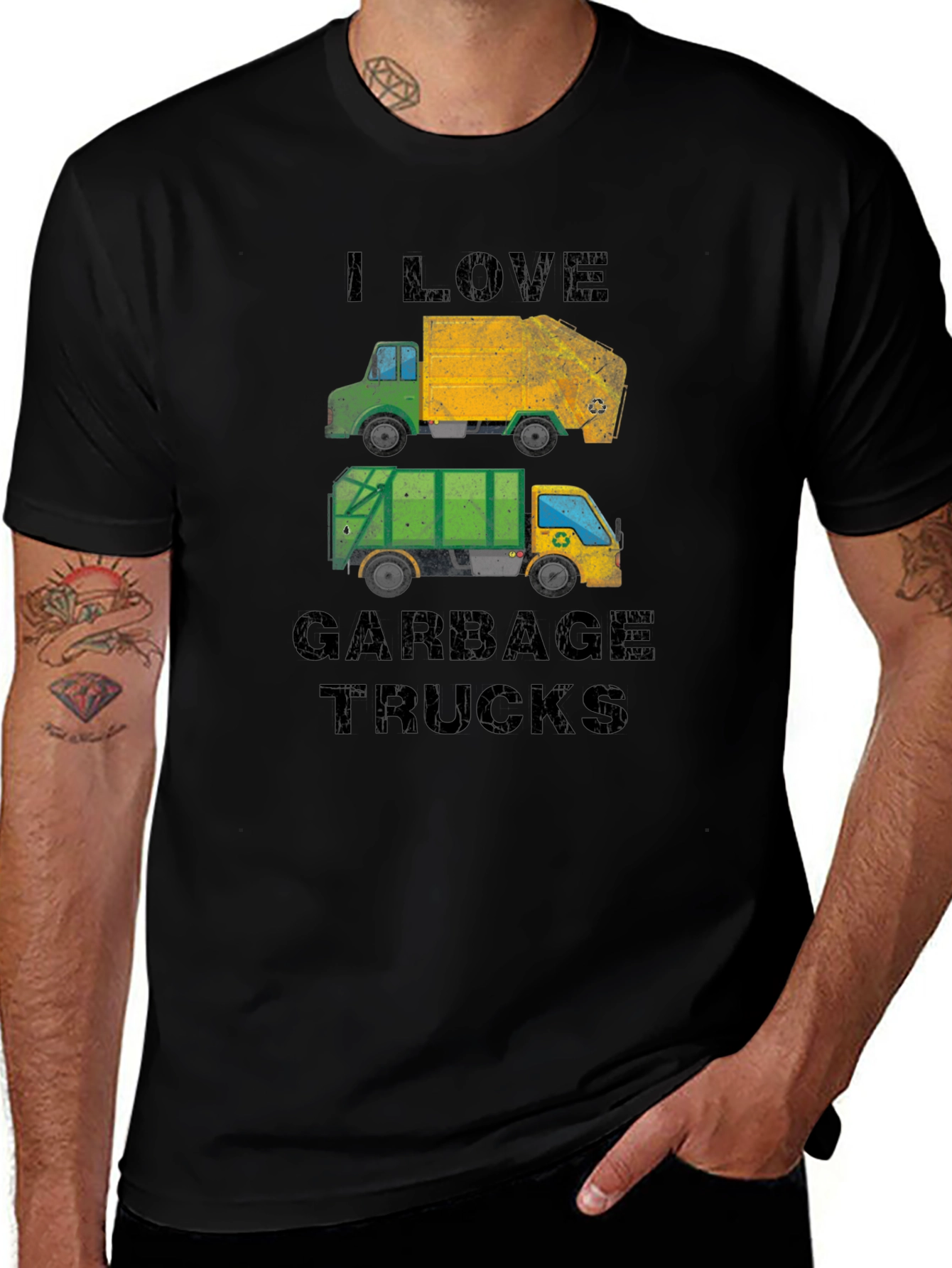 I Love Garbage Trucks Graphic T-Shirt