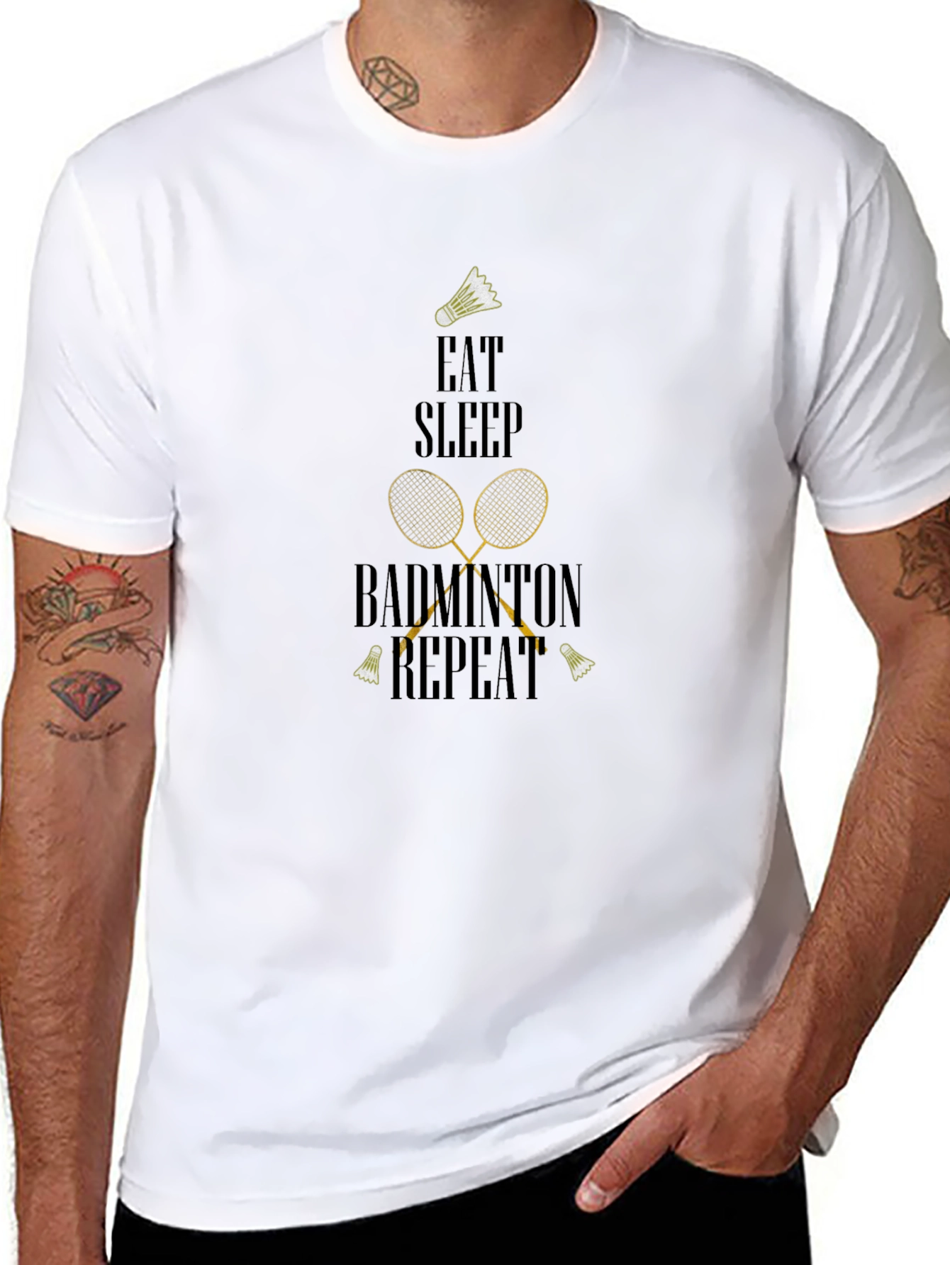 Eat Sleep Badminton Repeat T-Shirt